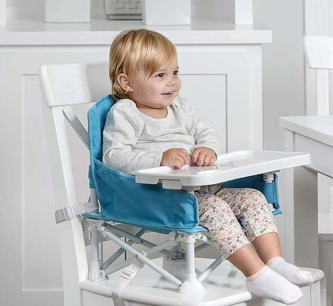 Regalo My Chair 2-in-1 Portable Travel Booster Seat & Activity Chair, Bonus Oversized Removable Tray with Cup Holder, Aqua RETAIL 40