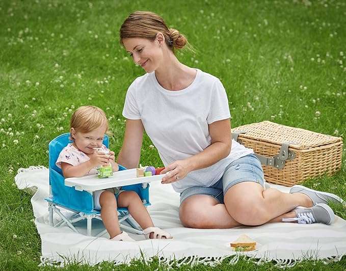 Regalo My Chair 2-in-1 Portable Travel Booster Seat & Activity Chair, Bonus Oversized Removable Tray with Cup Holder, Aqua RETAIL 40