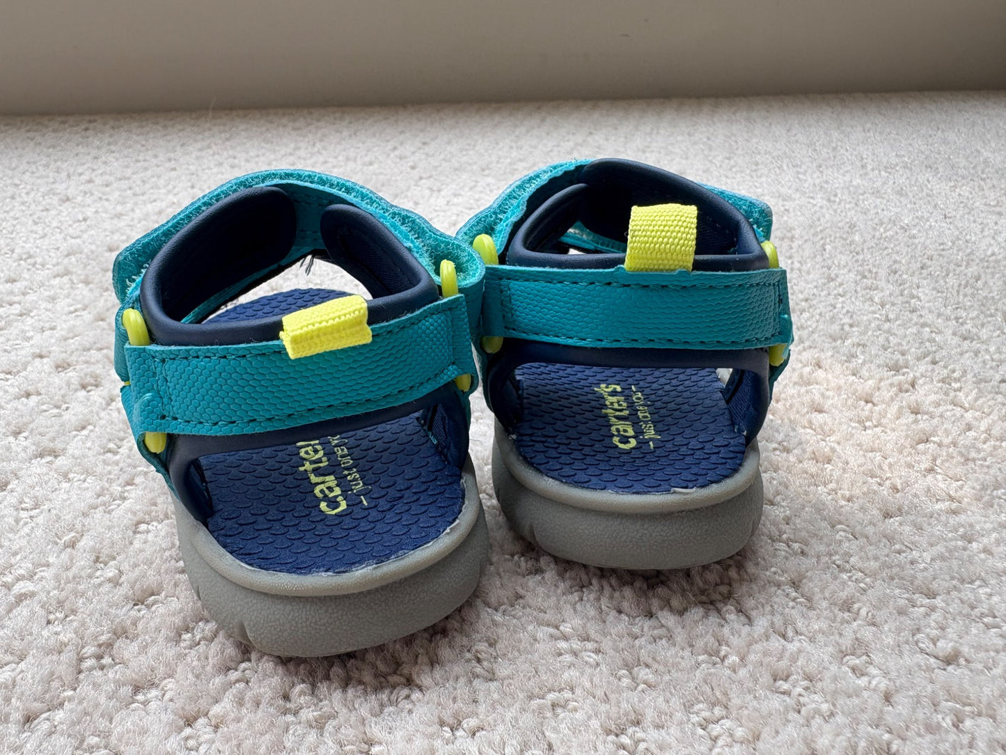 Carter’s - teal Velcro sandals, size 3, retail $35, Shoes 3 (Baby: 0-12 mth)