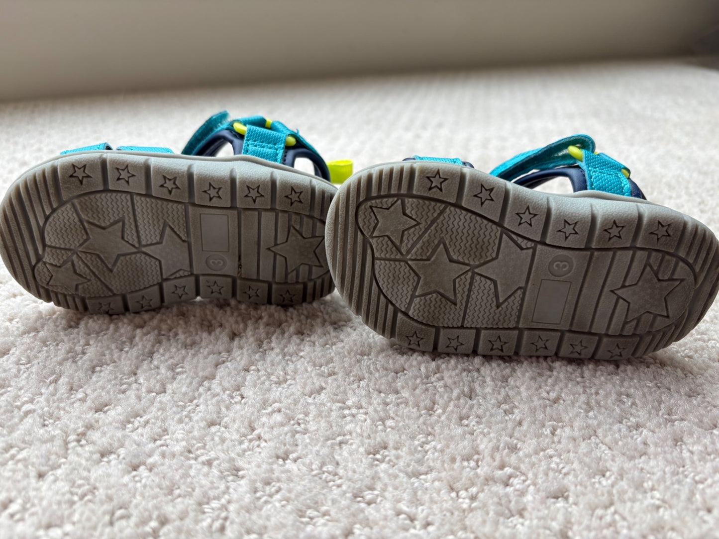 Carter’s - teal Velcro sandals, size 3, retail $35, Shoes 3 (Baby: 0-12 mth)