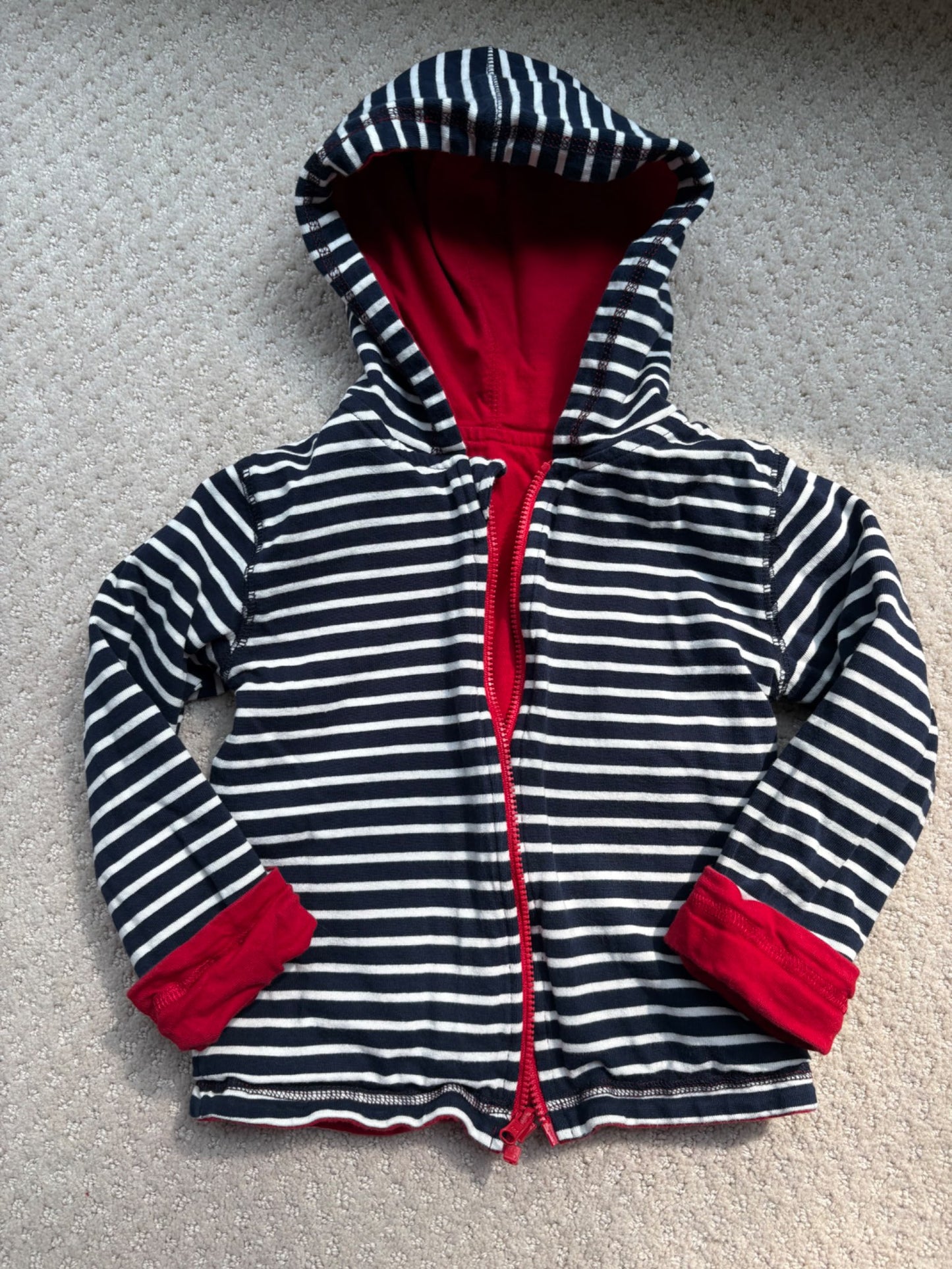 UK 🇬🇧 brand - reversible red / navy and white stripe jacket, 2-3 years, Kids 2T