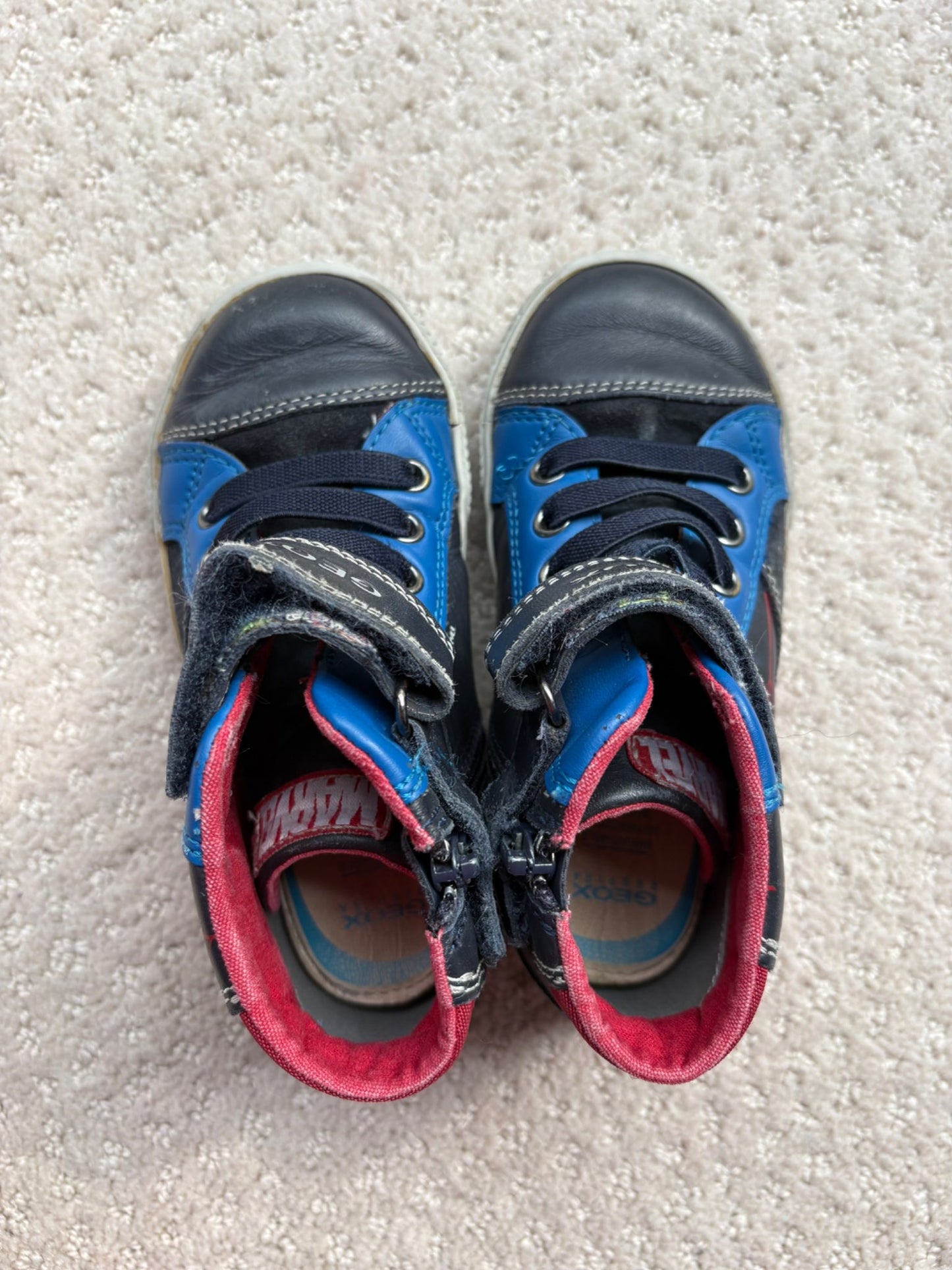 Geox - Spiderman leather high tops, size 9, retail $80, Shoes 9 (Toddler:2-4yr)