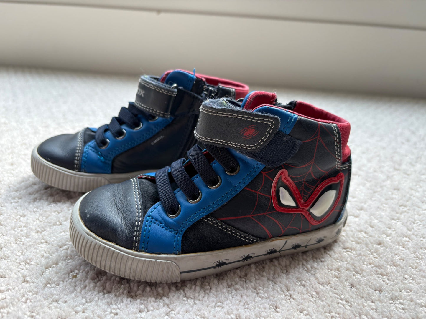 Geox - Spiderman leather high tops, size 9, retail $80, Shoes 9 (Toddler:2-4yr)
