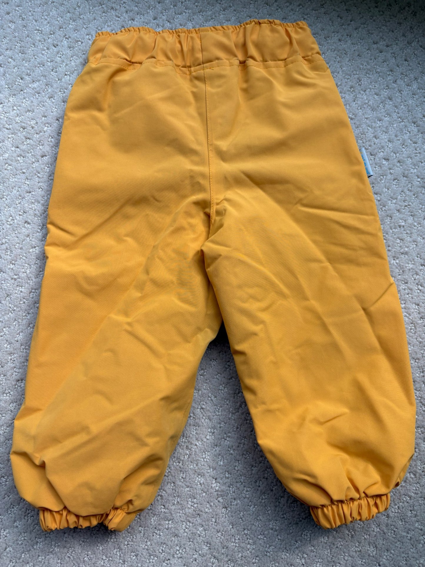 Jan & Jul - yellow fleece lined snow pants, size 1T, retail $55, Kids 12 Month (9-12M)
