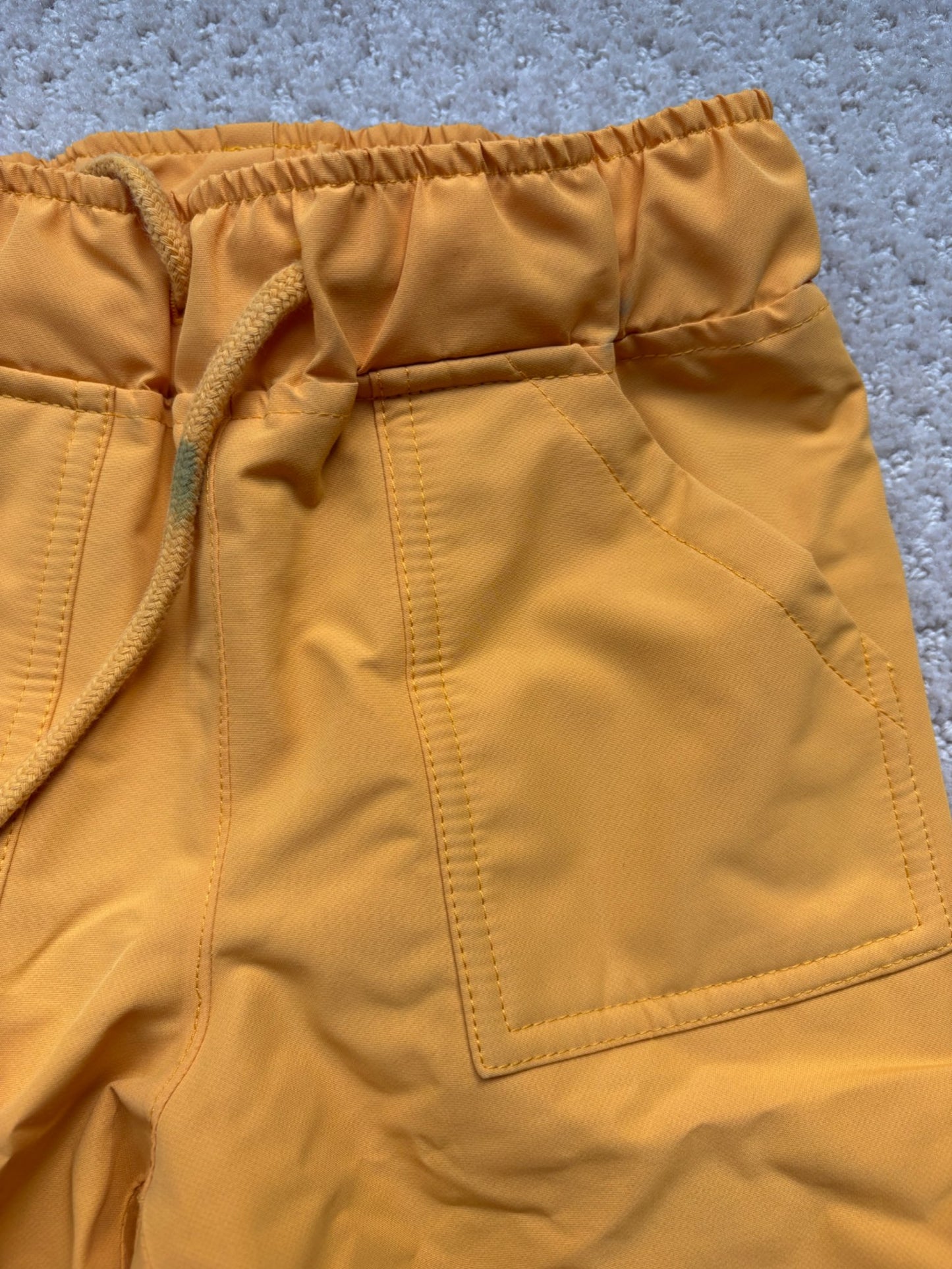 Jan & Jul - yellow fleece lined snow pants, size 1T, retail $55, Kids 12 Month (9-12M)