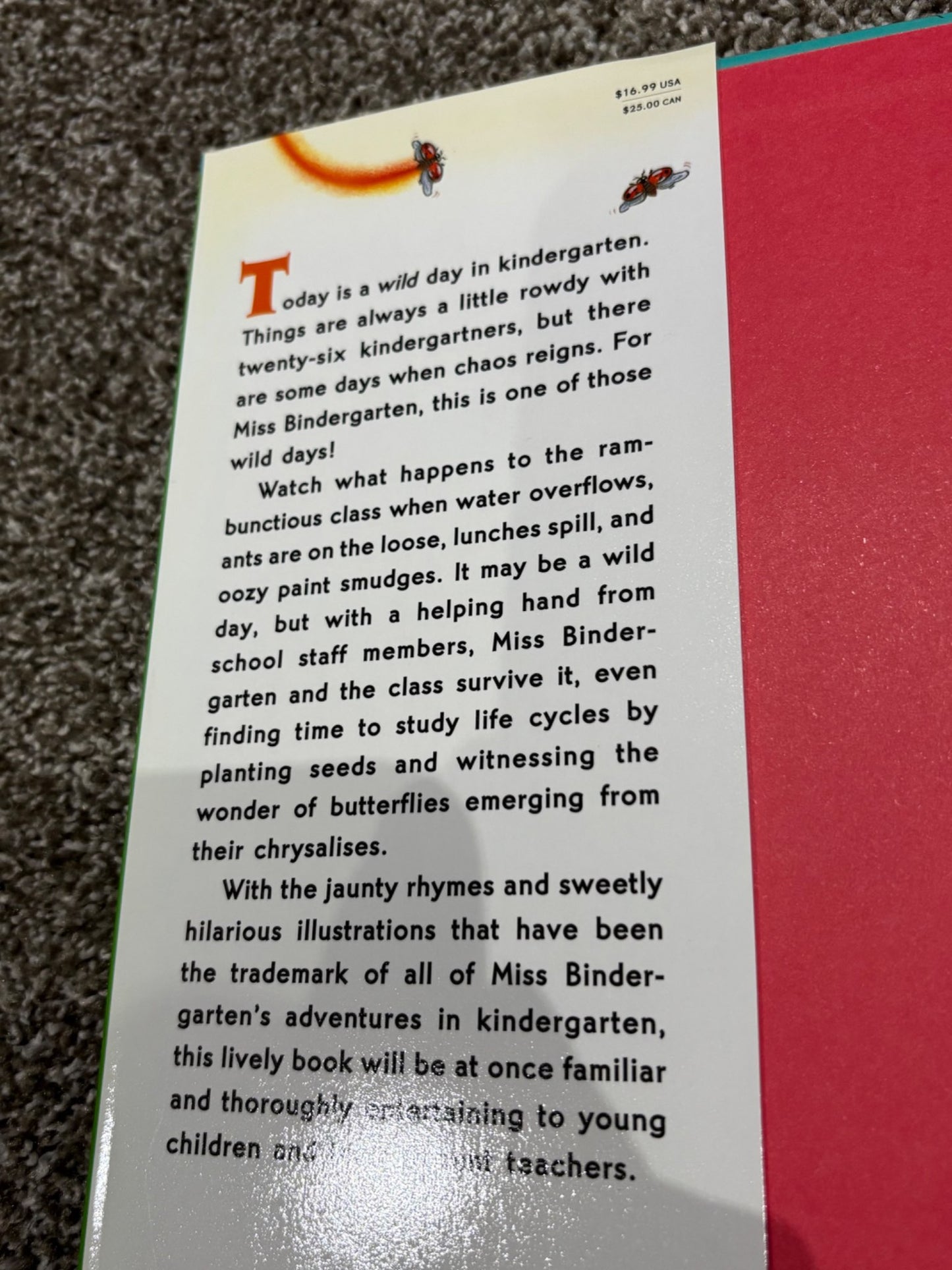 NEW - MISS BINDERGARTEN Has a Wild Day in Kindergarten hardcover book - Retail $25