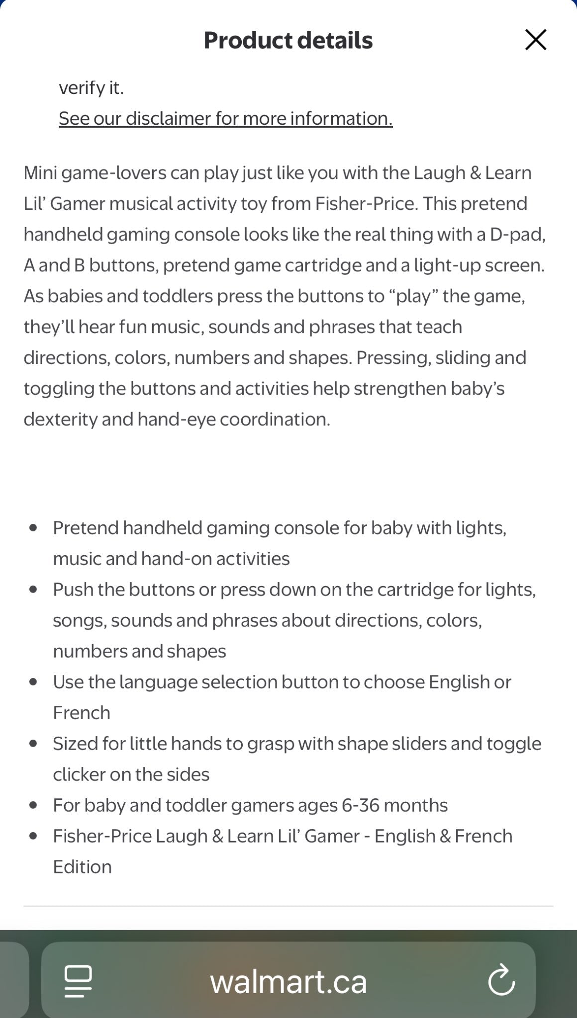 FISHER PRICE Laugh ‘ Learn Lil’ Gamer