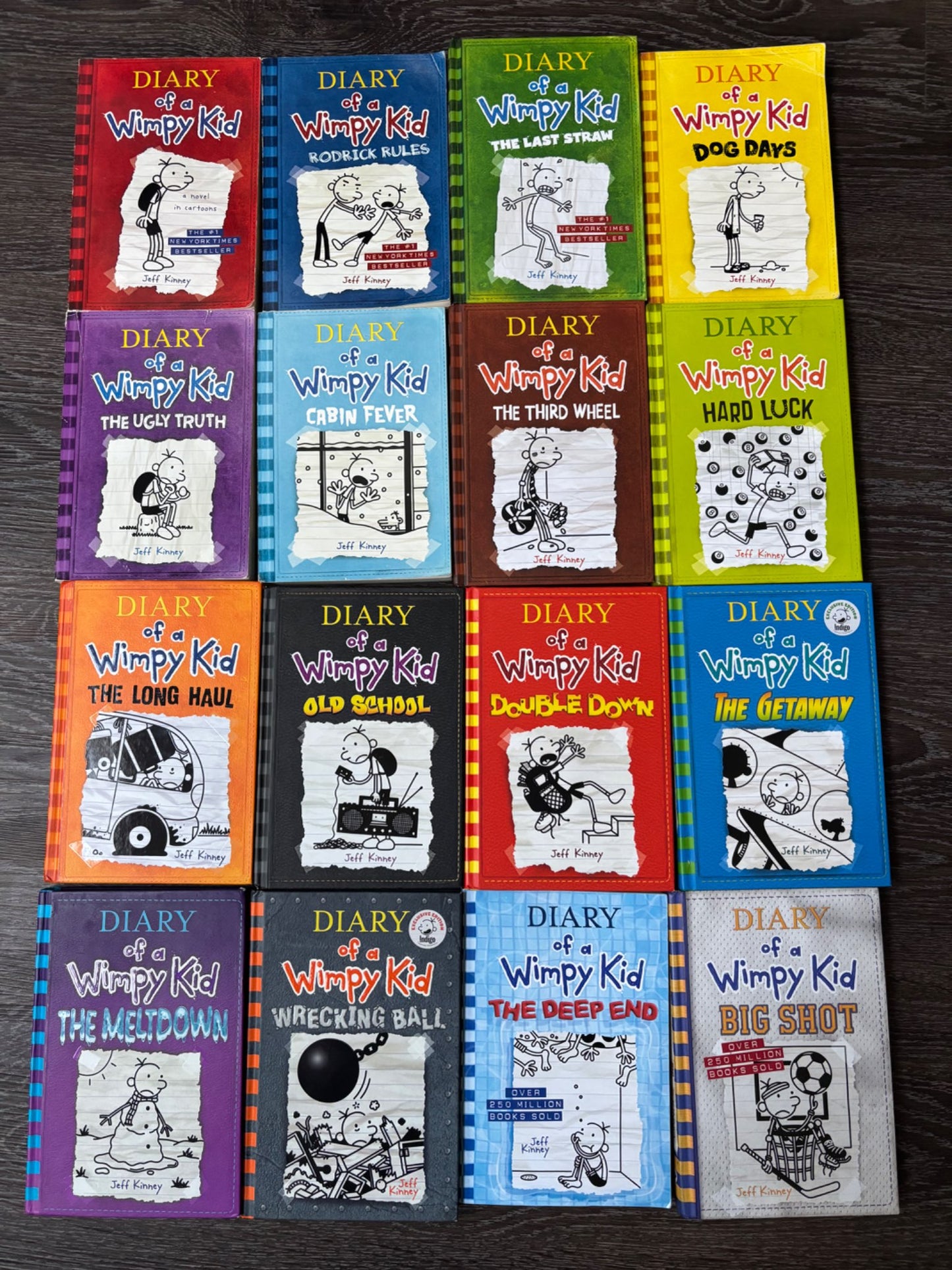 DIARY OF A WIMPY KID by Jeff Kinney graphic novel series, books 1-16 Retails approx $240