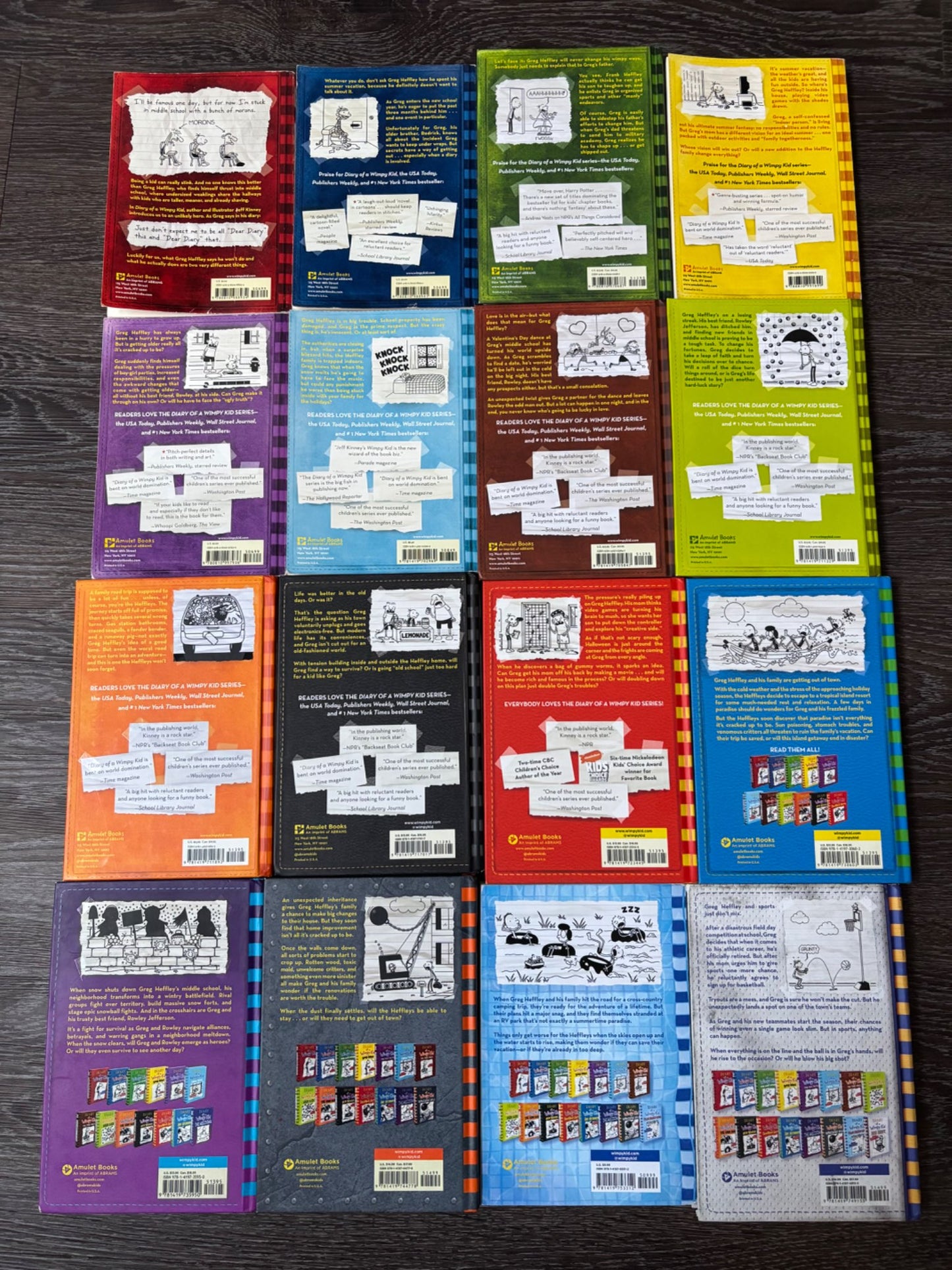 DIARY OF A WIMPY KID by Jeff Kinney graphic novel series, books 1-16 Retails approx $240
