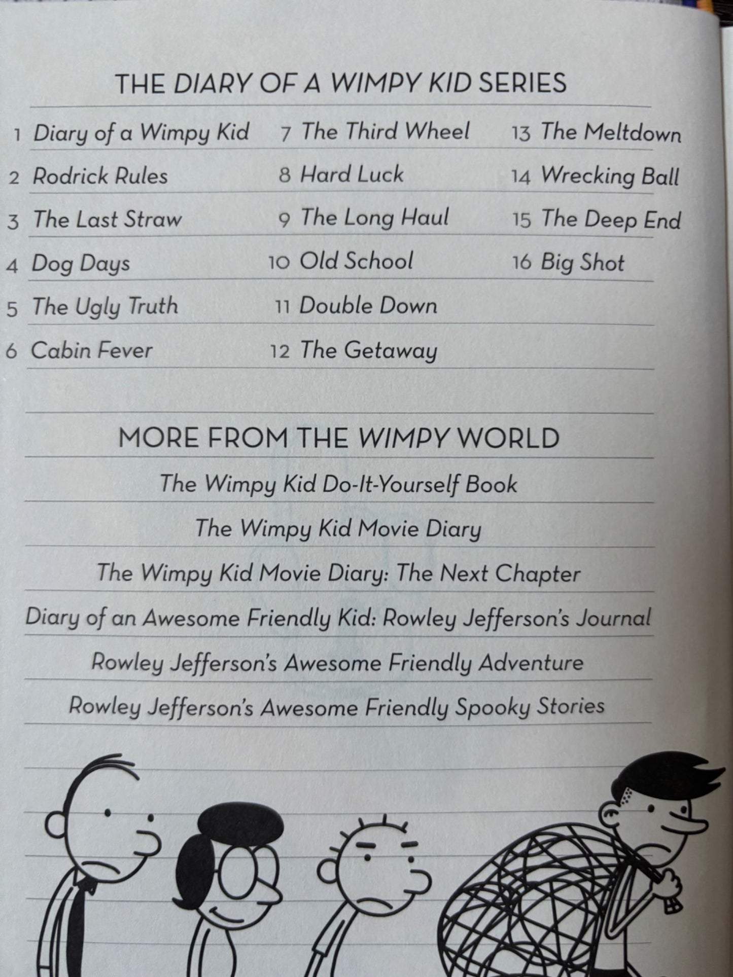 DIARY OF A WIMPY KID by Jeff Kinney graphic novel series, books 1-16 Retails approx $240