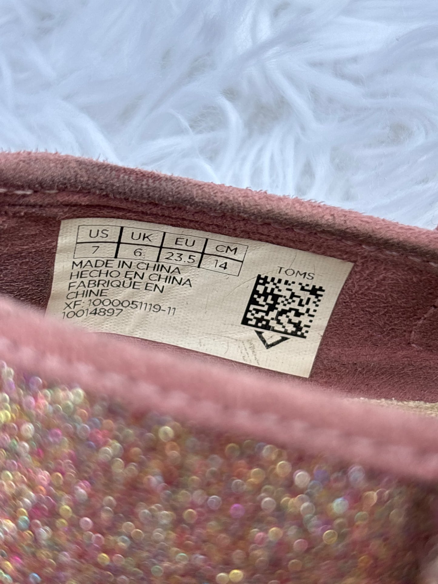 TOMS “Mary Jane Sparkle Glitter” girls’ shoes, 7T, Shoes 7 (Walkers:12-24 mth)