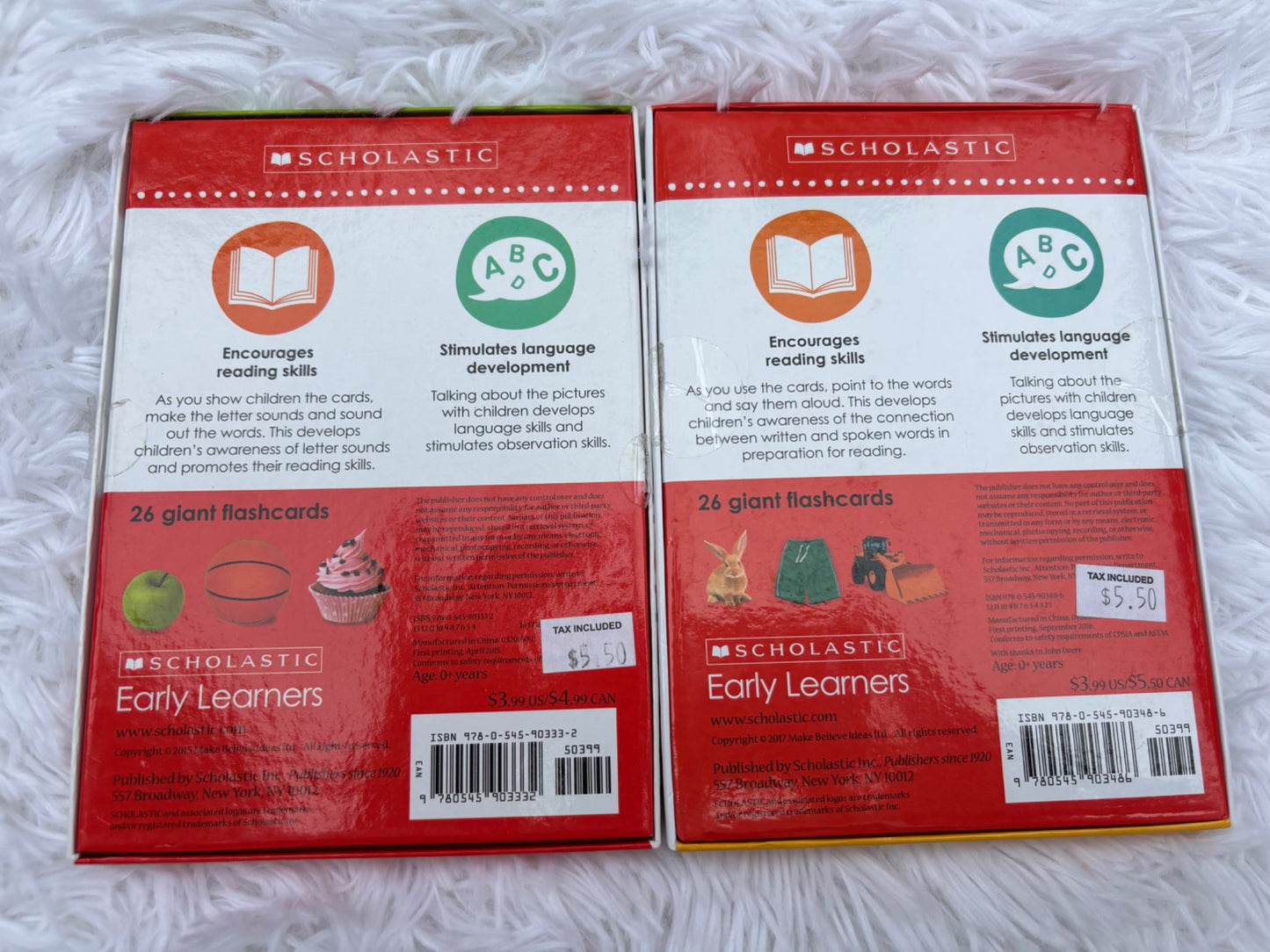 Scholastic ABC and Preschool flash cards - 2 sets