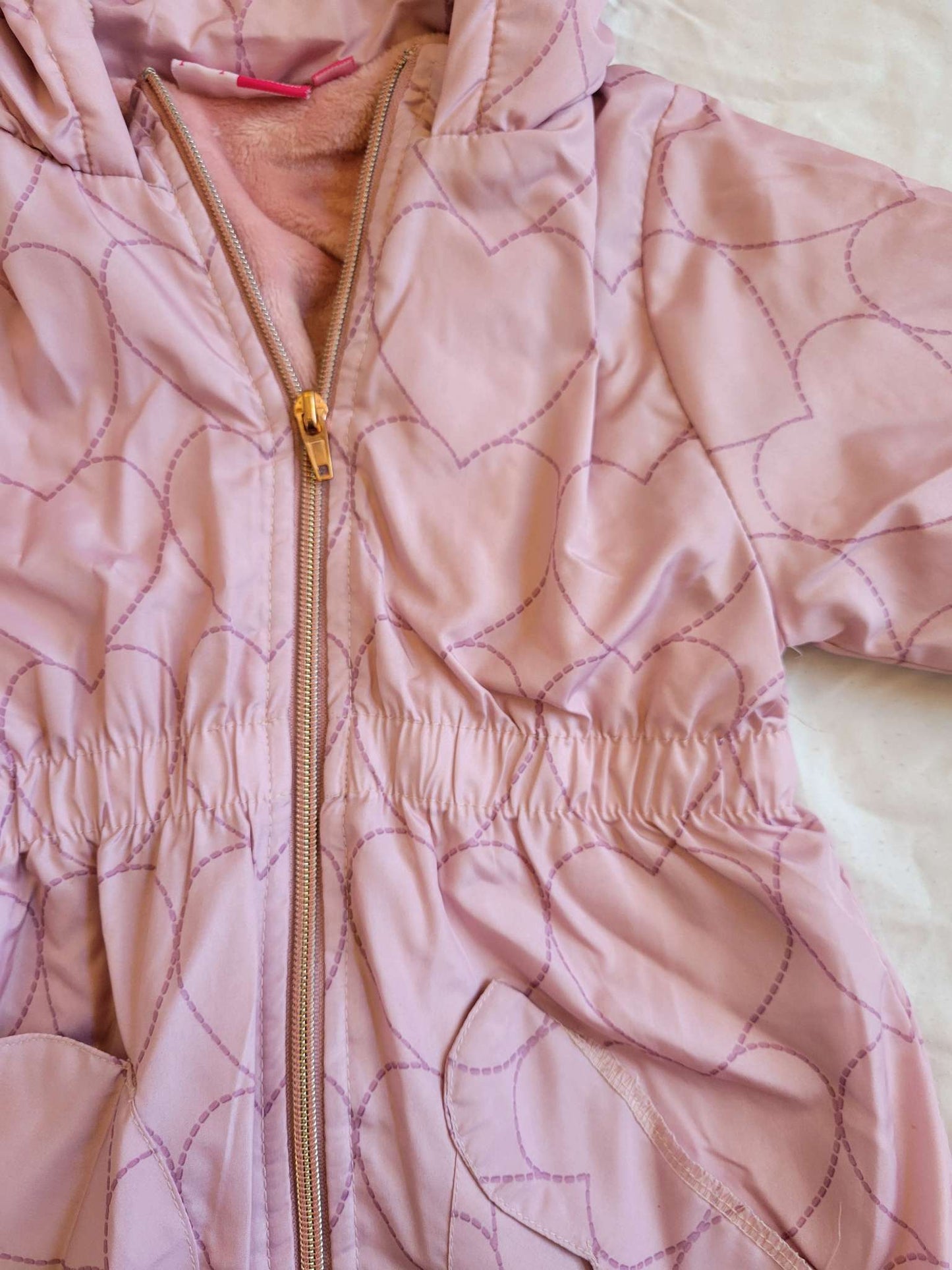Heart Pink Jacket - 4T (Fuzzy Liner), Kids 4/4T