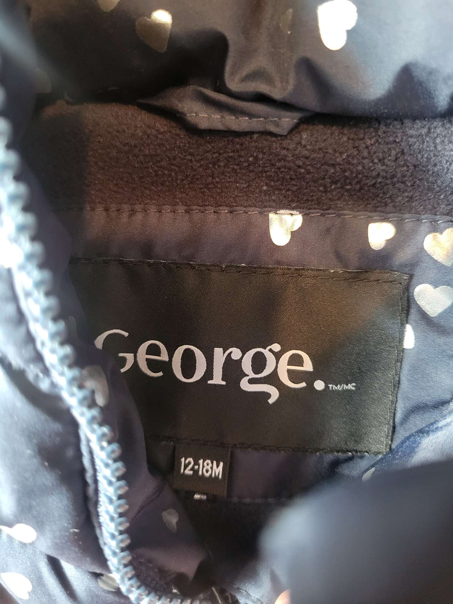 Blue Hearts Girl Winter Coat (12-18 Months), Kids 18 Month (12-18M)