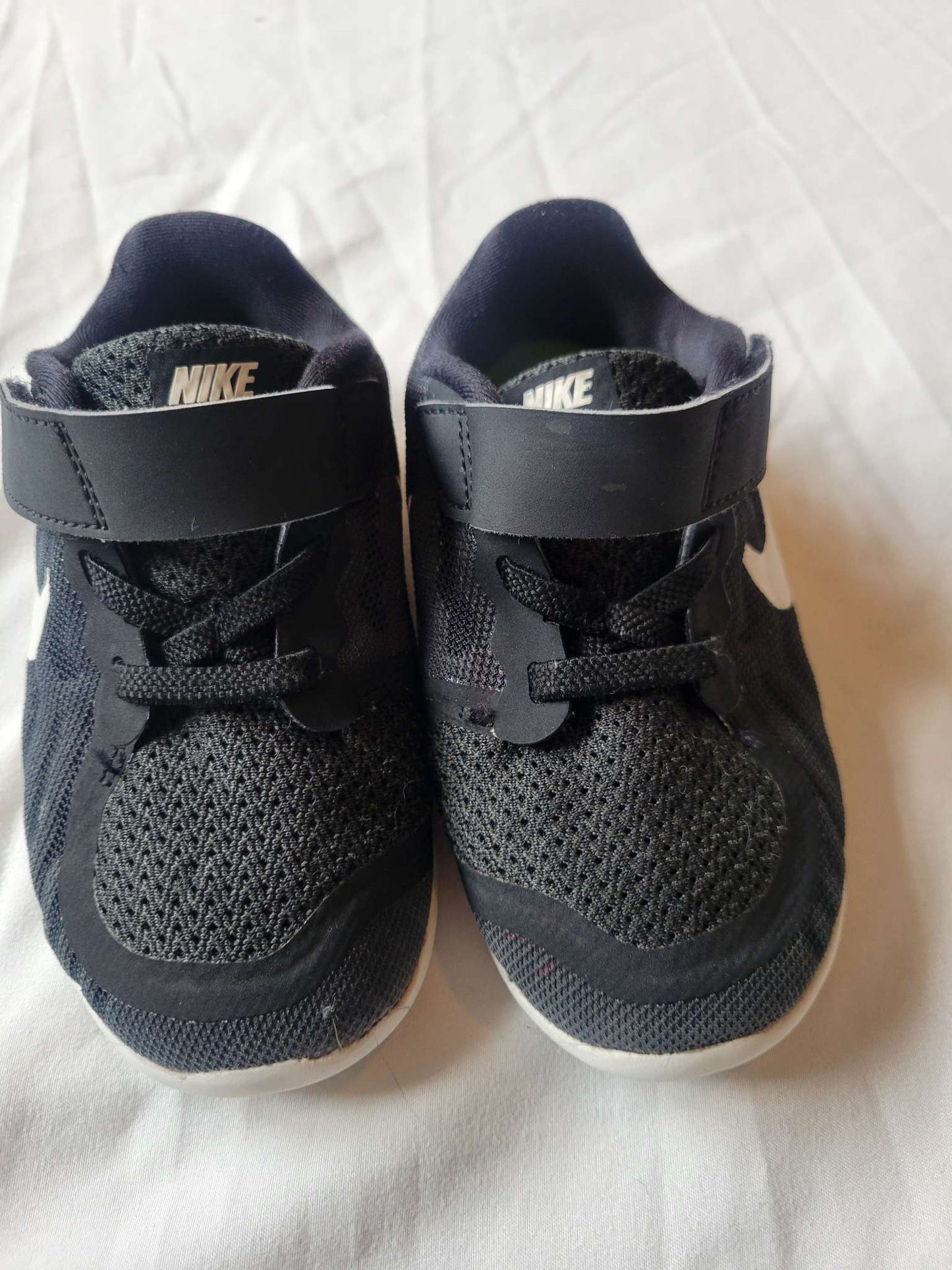 Black Nike Running shoes- White Swoosh (Size 8), Shoes 8 (Toddler:2-4yr)
