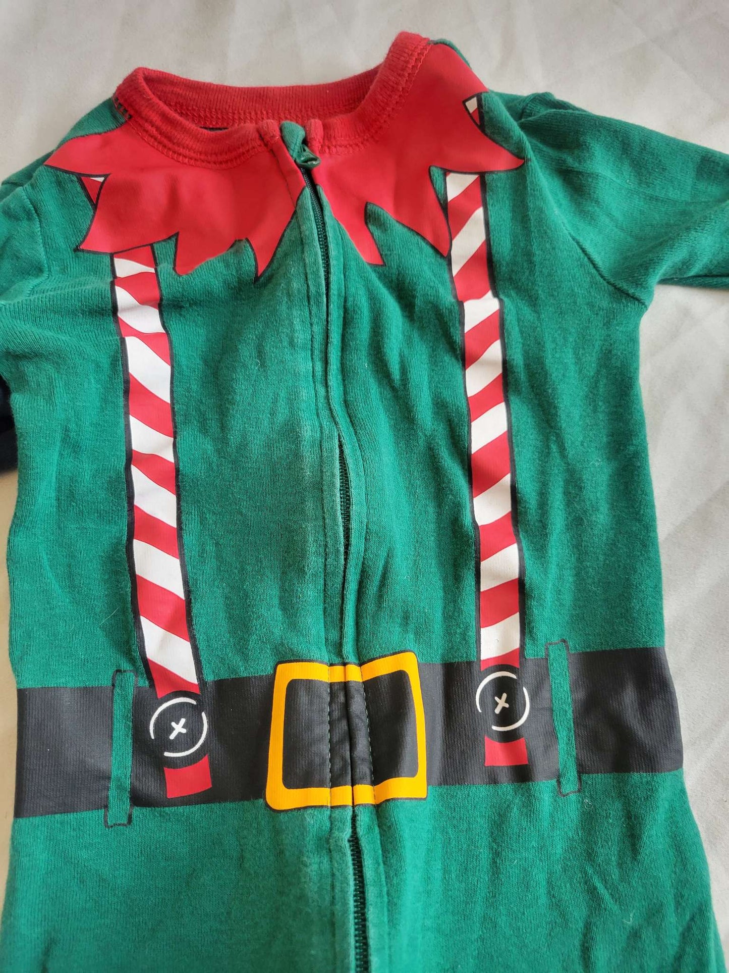 Christmas Pjs - "Dino Cookies" and Elf Zipper Sleepers (12-18 Months) , Kids 18 Month (12-18M)