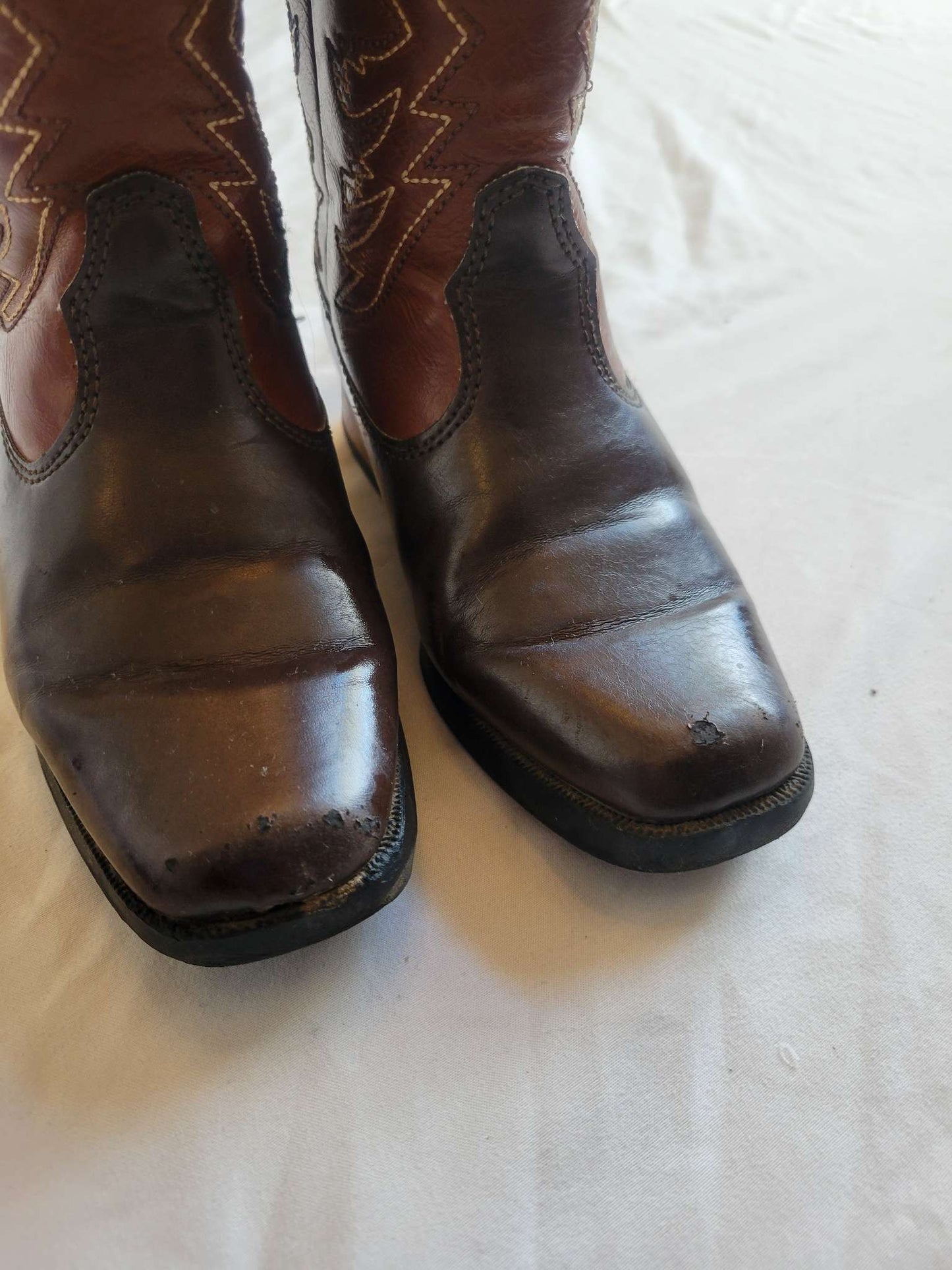 Cowboy Boots (Light Brown & Dark Brown) - Size 8.5, Shoes 8.5 (Toddler:2-4yr)