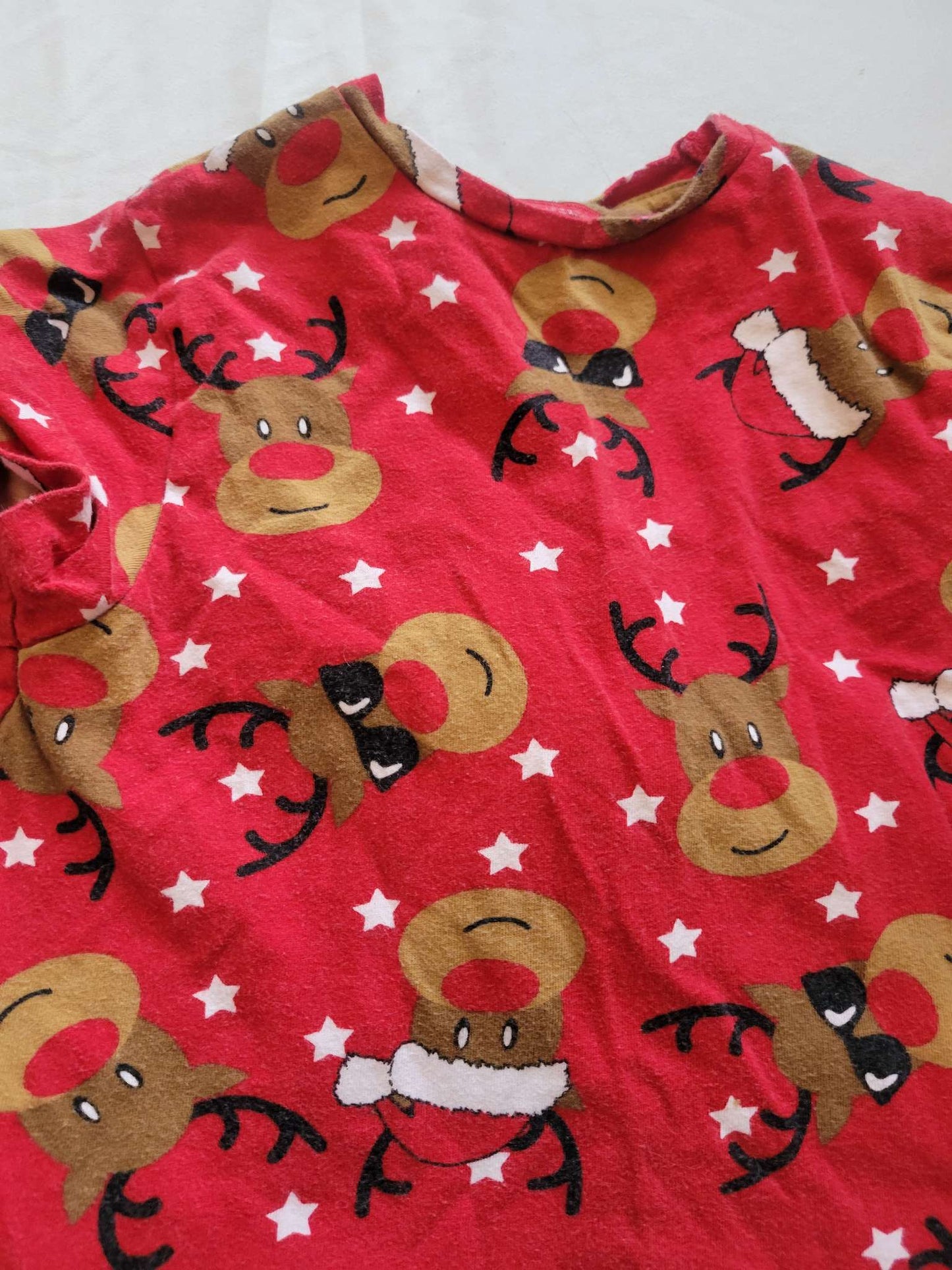 Three Christmas Shirts (4T) - Reindeers, Dinos on Skis & Feliz Navidad, Kids 3T