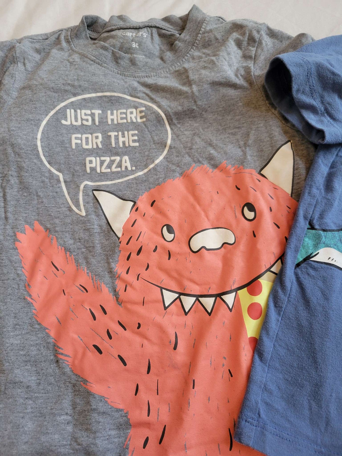 3 Short Sleeve Shirts - Pizza Shark, Monster Pizza and Dear Babysitter (3T), Kids 3T
