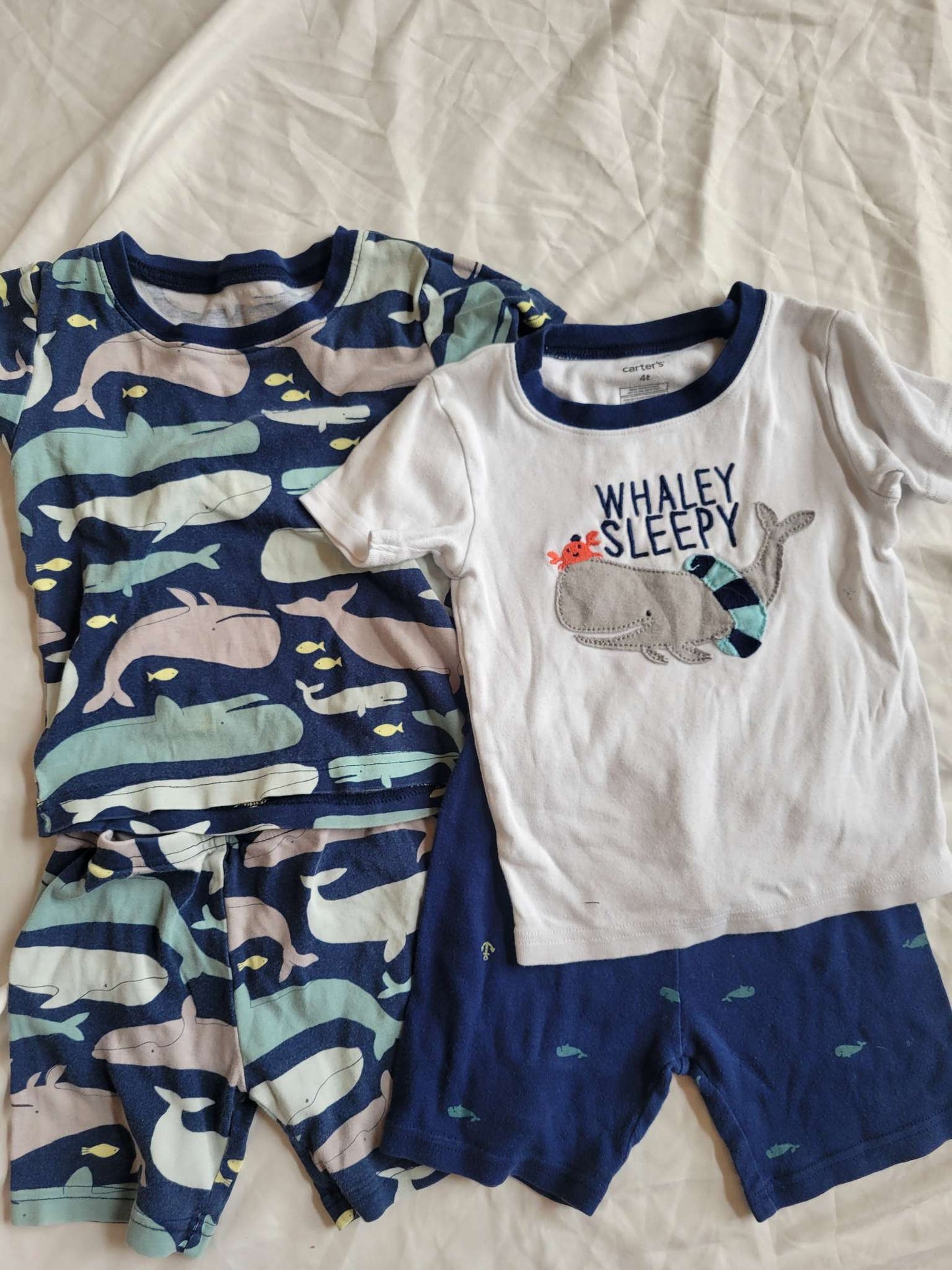 2 Short Sleeve Pjs - Whales (4T), Kids 4/4T
