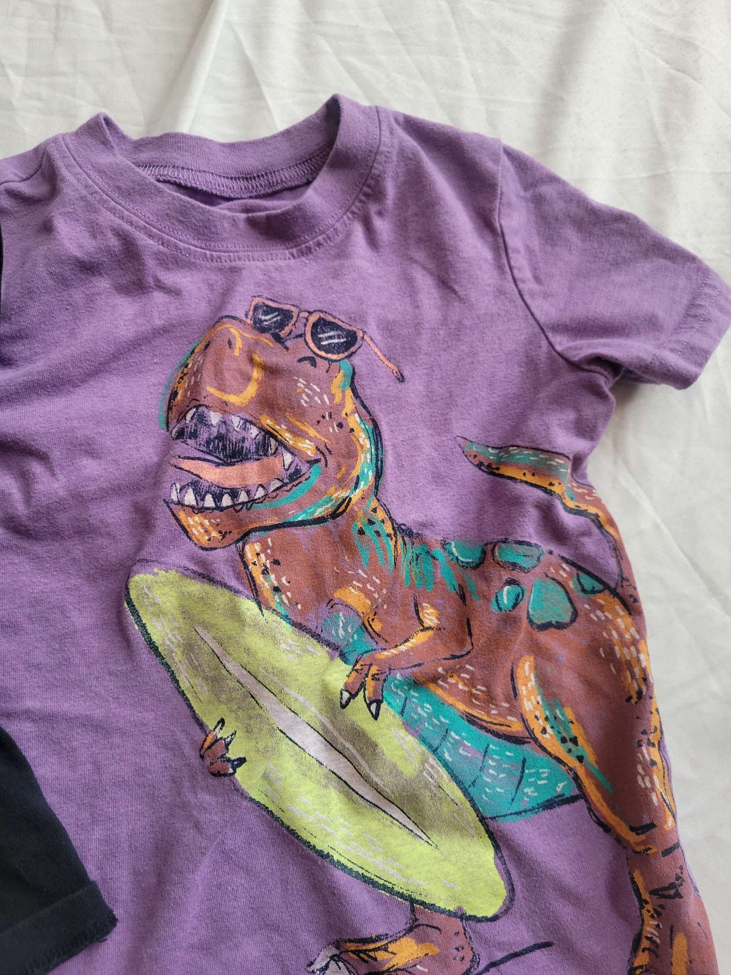 3 Tshirts - Chicken, Excavator/Dozer and Purple Dino (3T), Kids 3T