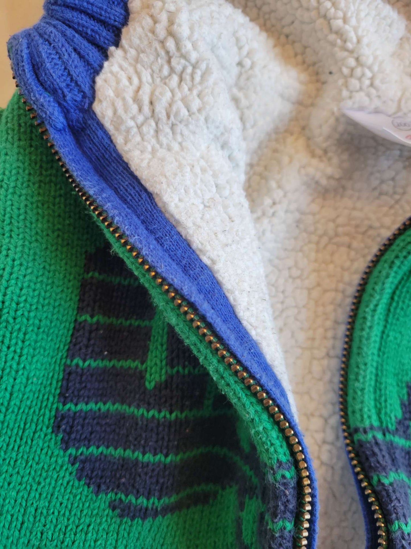 Thick Green Zip-Up Reindeer - Size 100(3T) - MSRP $80 *high quality*, Kids 3T
