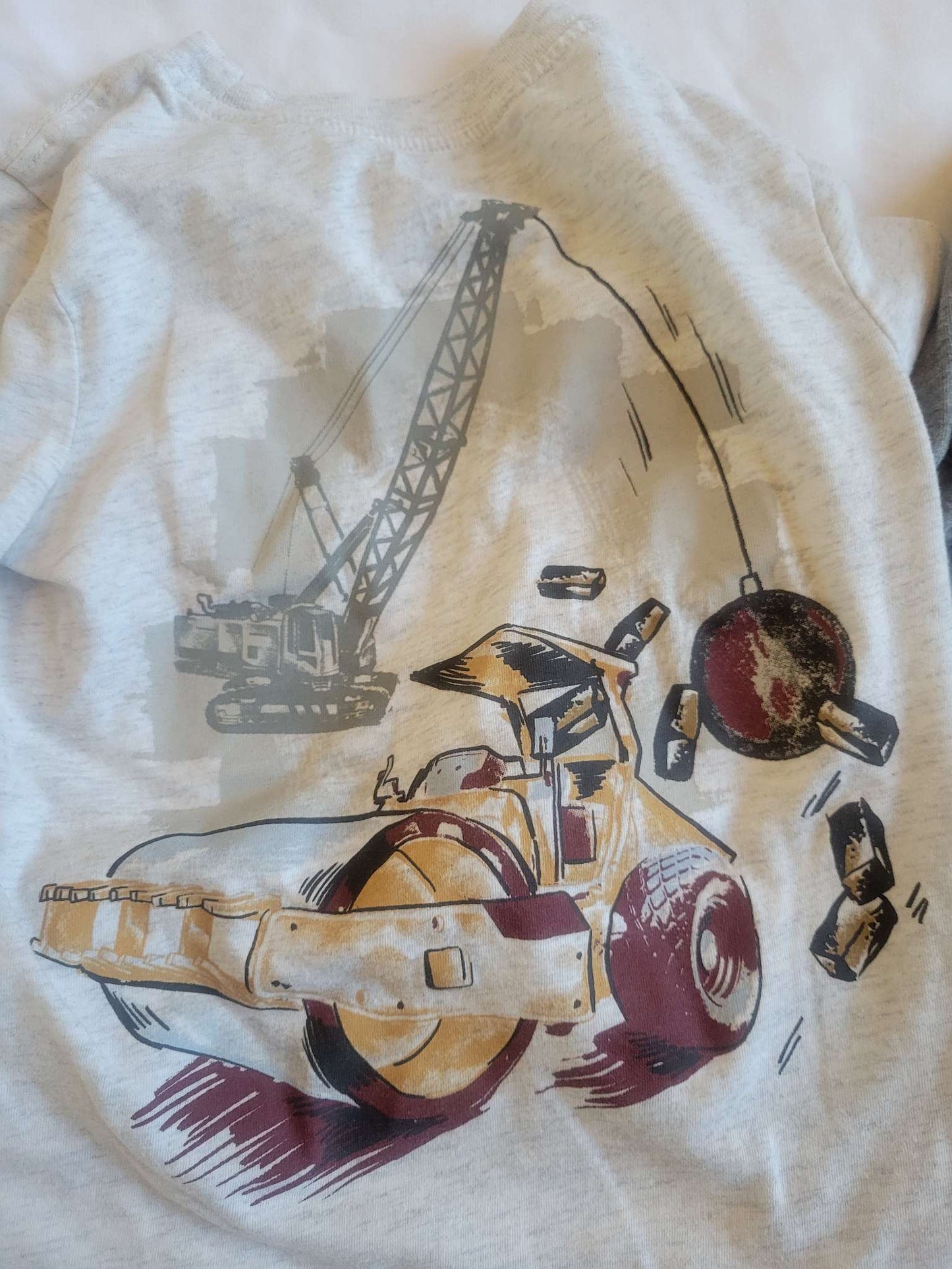 2 Shirts - Gray Wrecking Ball & Gray/Maroon - 3T Excellent Used , Kids 3T