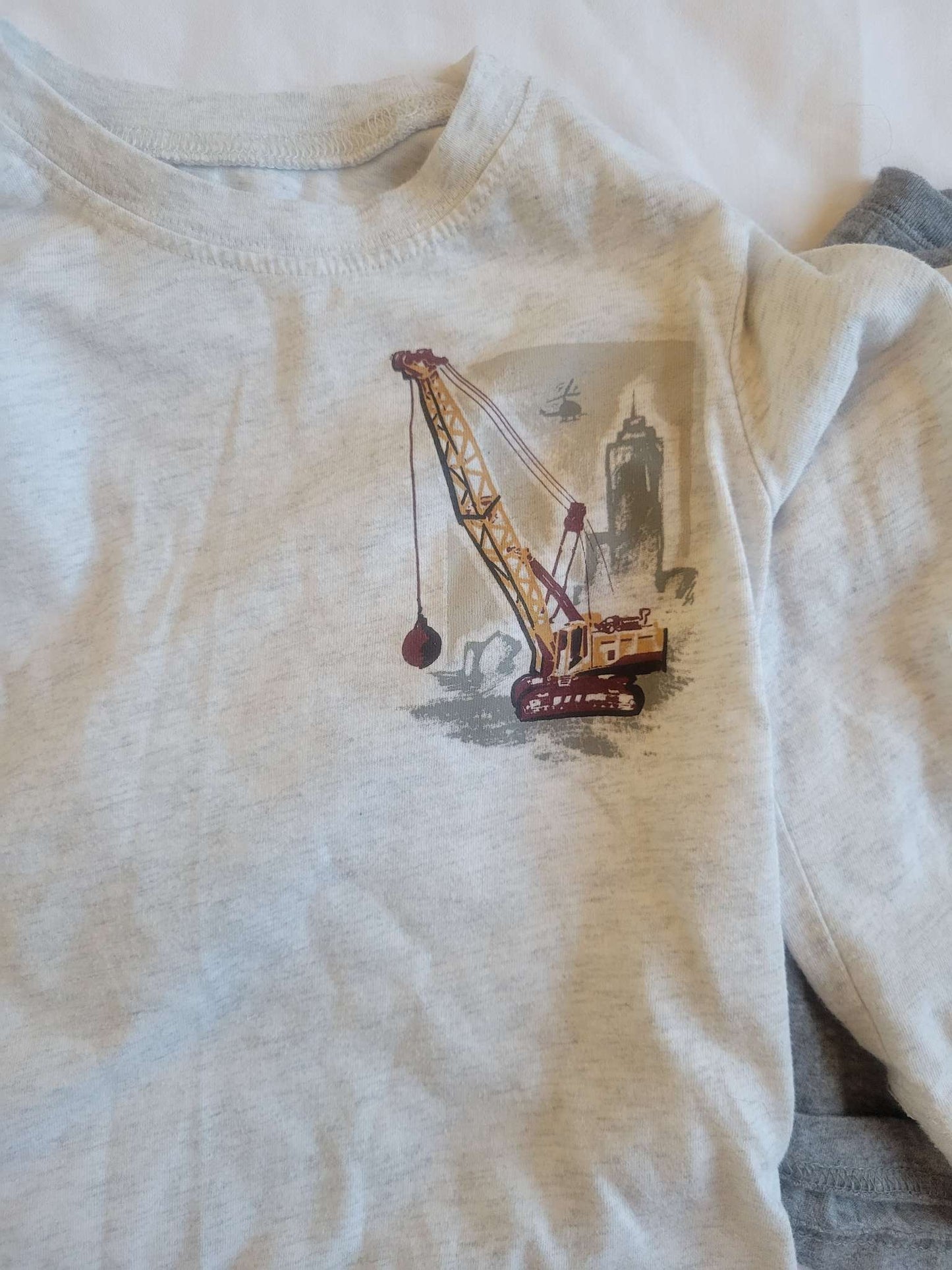 2 Shirts - Gray Wrecking Ball & Gray/Maroon - 3T Excellent Used , Kids 3T