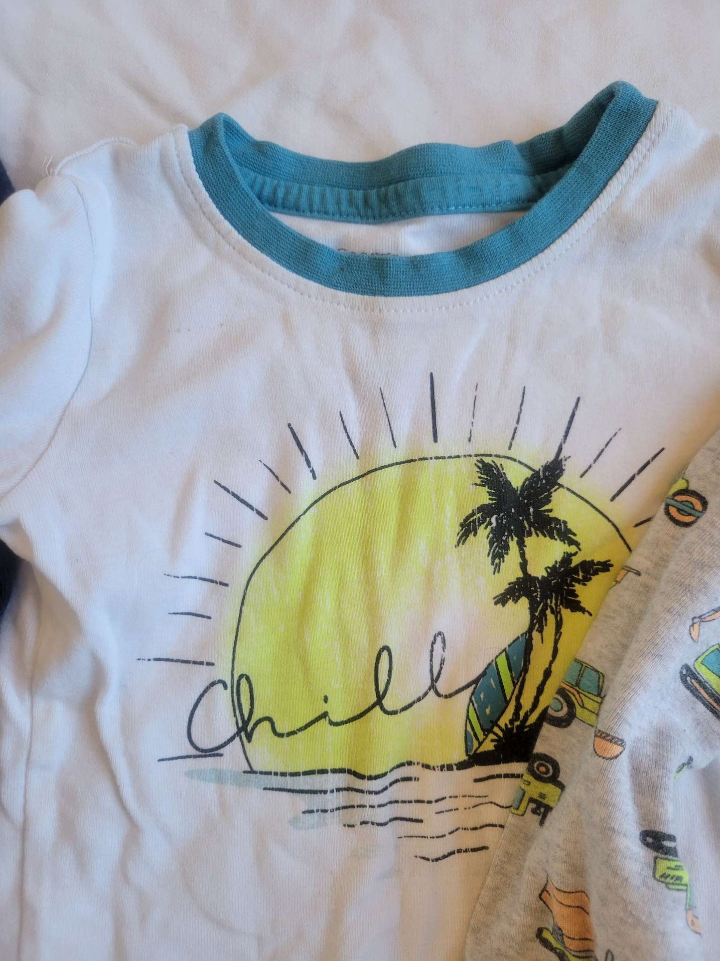 3 Pjs - Blue Lions, White/Blue Sun and Gray Construction (3T) , Kids 3T