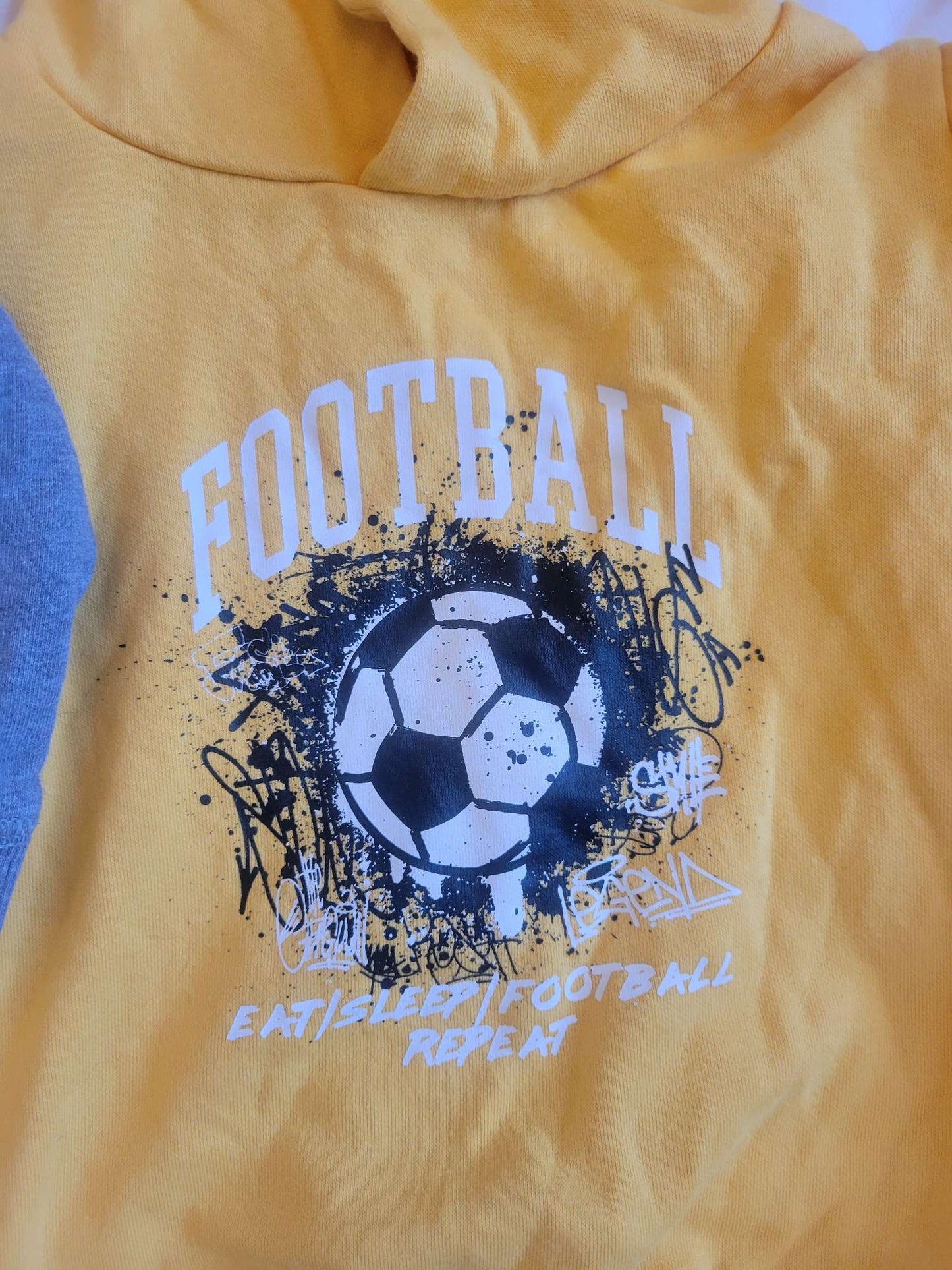 2 Hoodies - Yellow Soccer & Gray Dino, Kids 3T