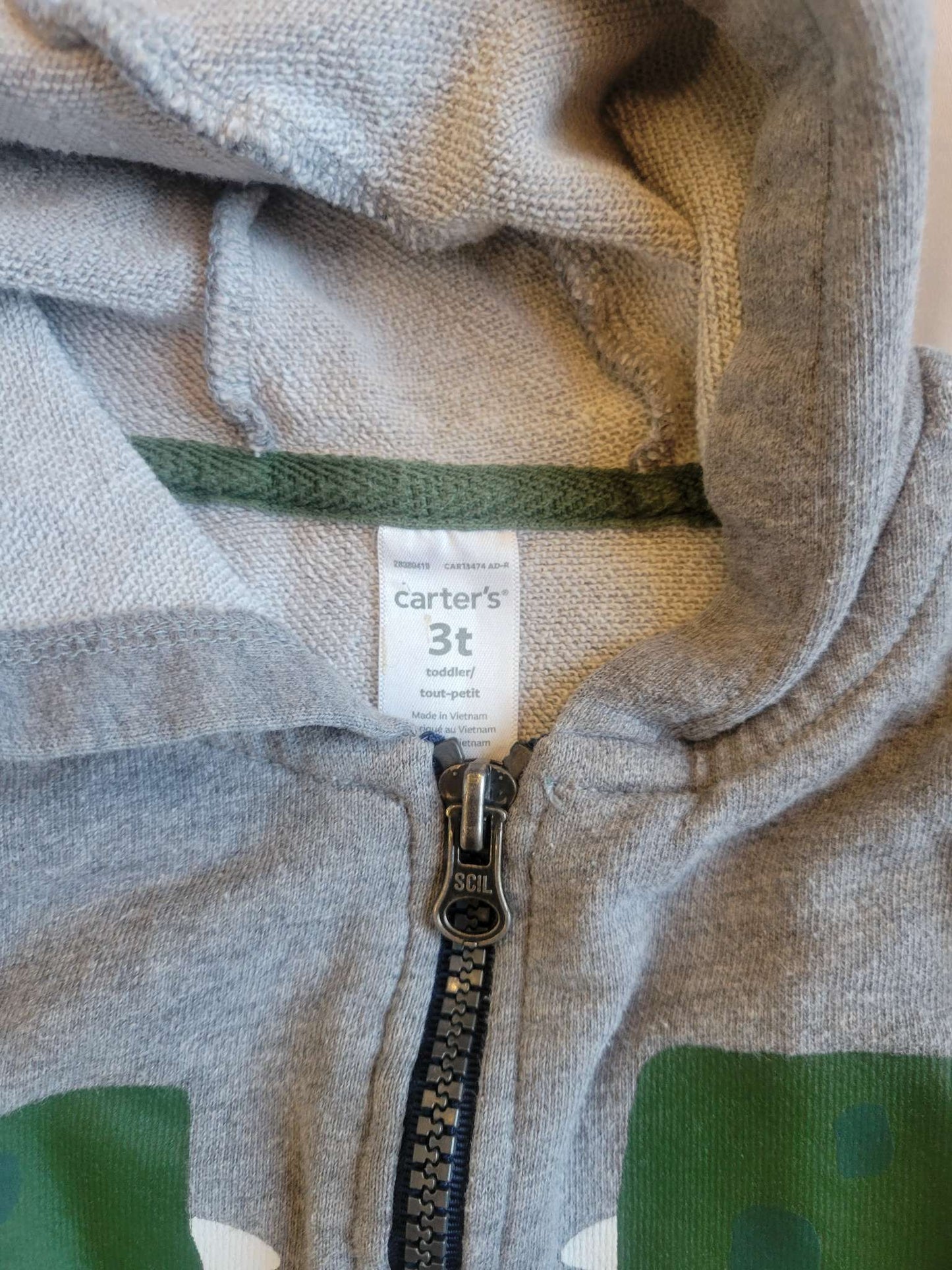 2 Hoodies - Yellow Soccer & Gray Dino, Kids 3T