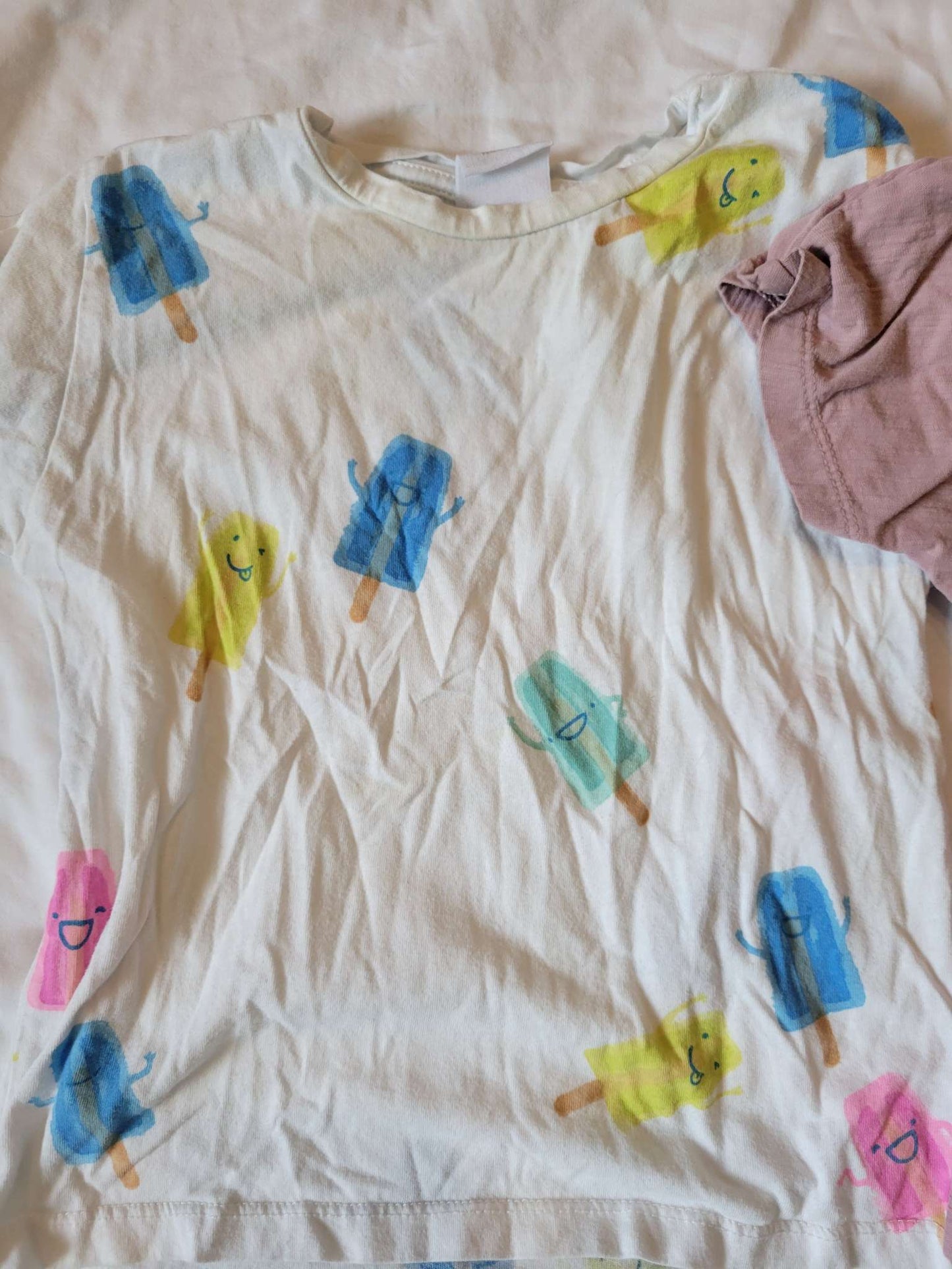 2 Zara T-Shirts - Popsicles (2/3) and Pink (2/3), Kids 2T