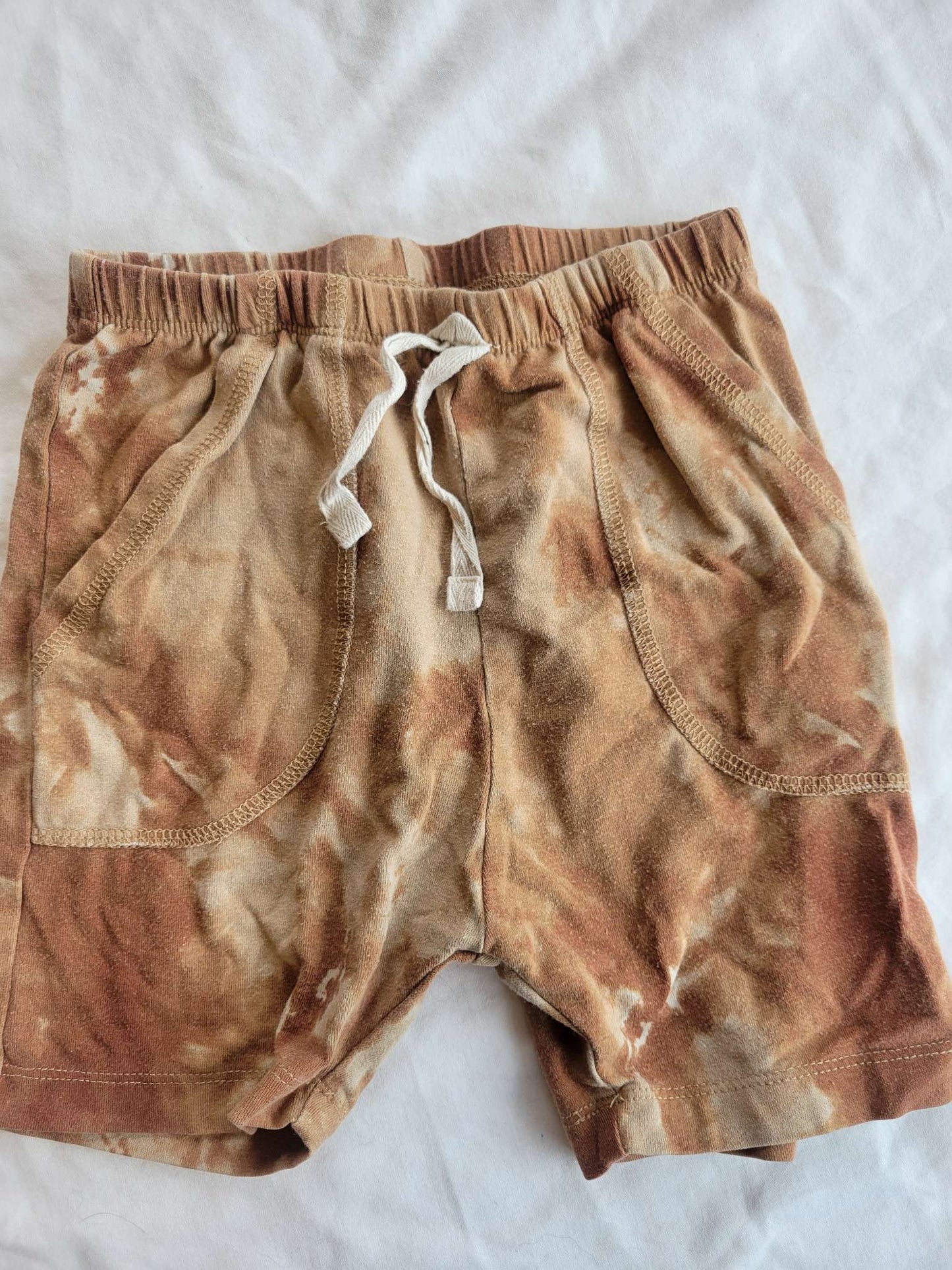 Jax and Lennon - Tie Die Brown Rust Shorts with pockets - size 2/3 (Small Shop), Kids 2T