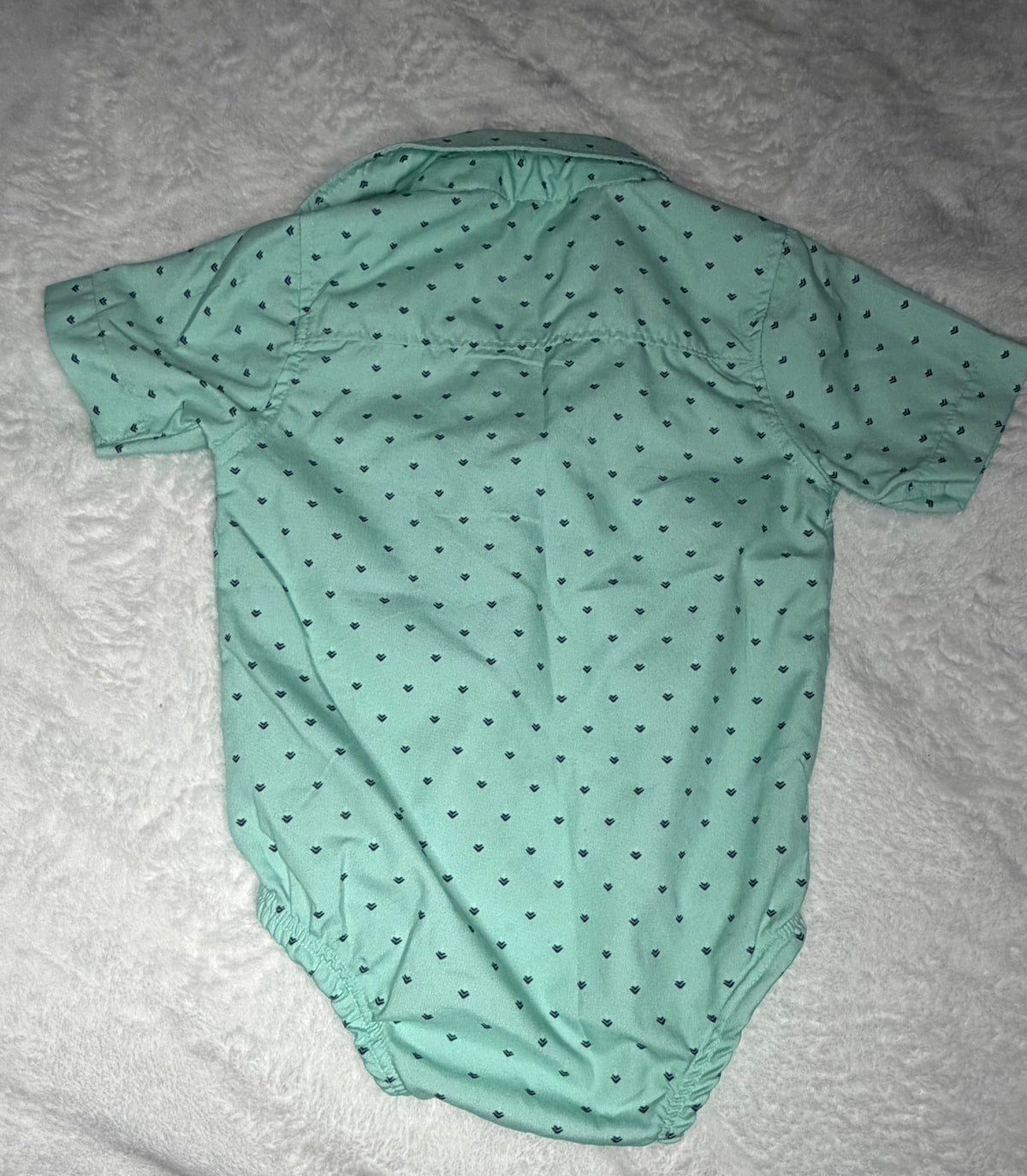 Mint Green Test of Time Button Up Dress Onesie 6m, Kids 6 Month (3-6M)