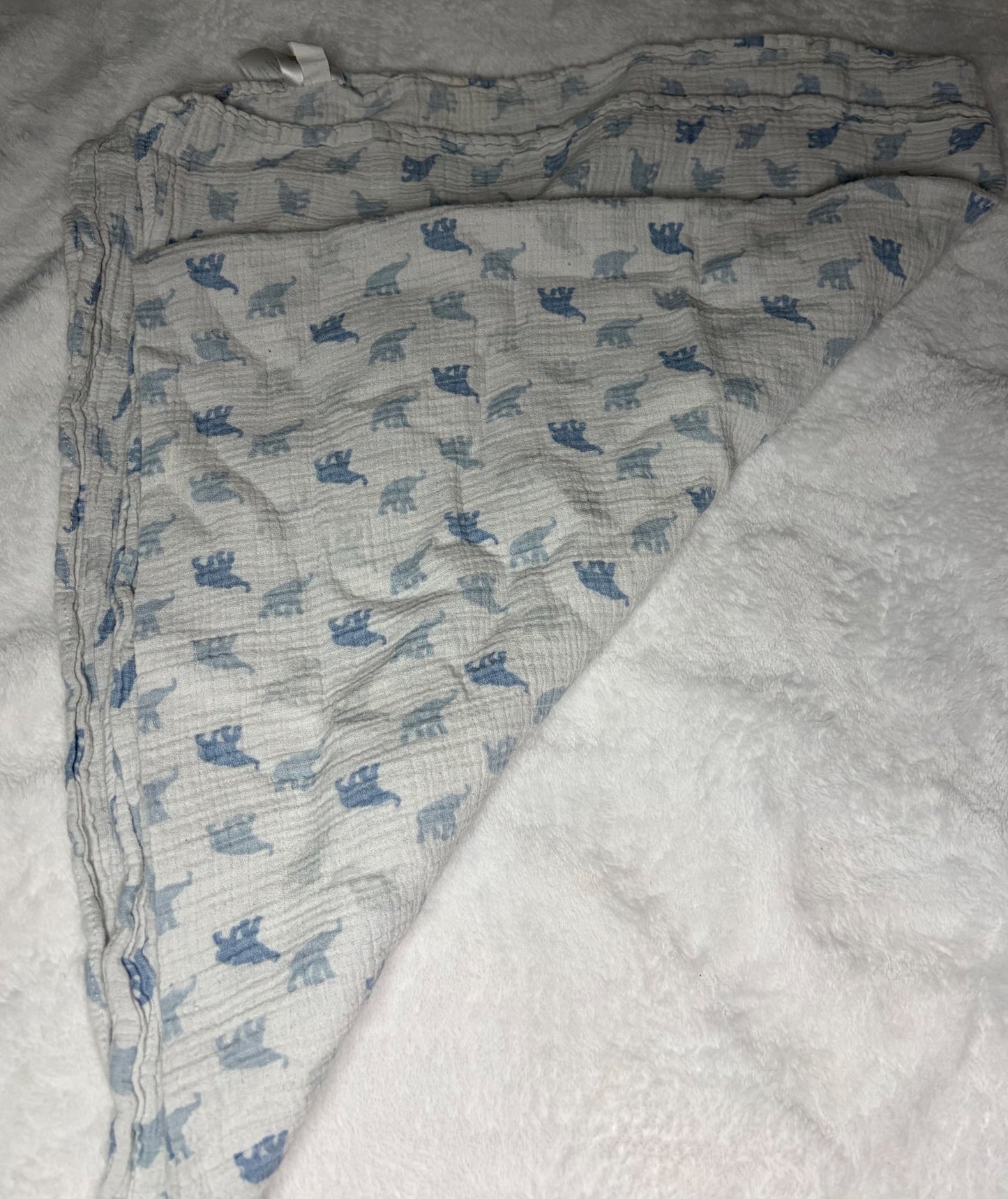Elephant Themed Swaddle + Receiving Blanket Bundle
