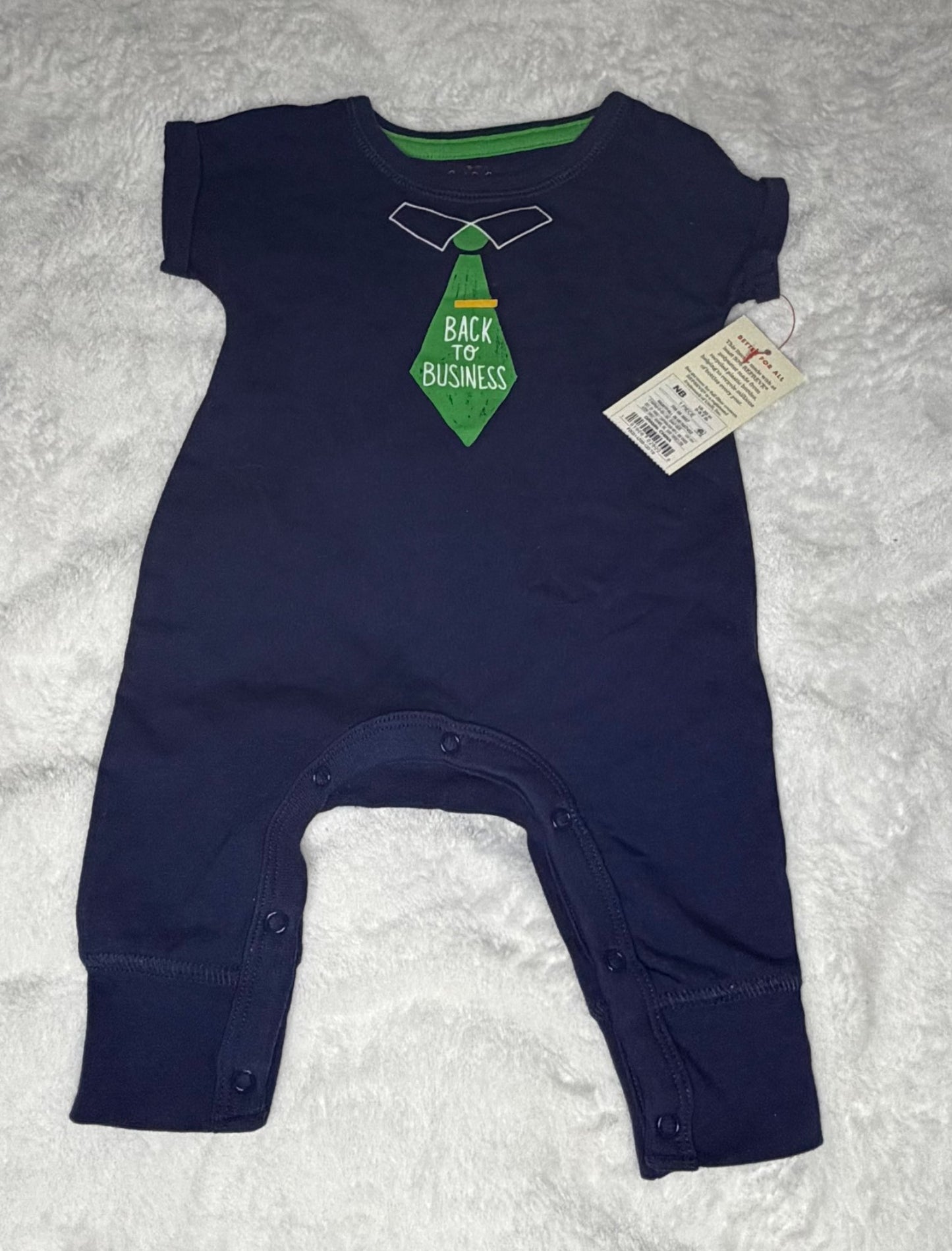 2pc Newborn Rompers “Back to Business” NWT, Kids Newborn