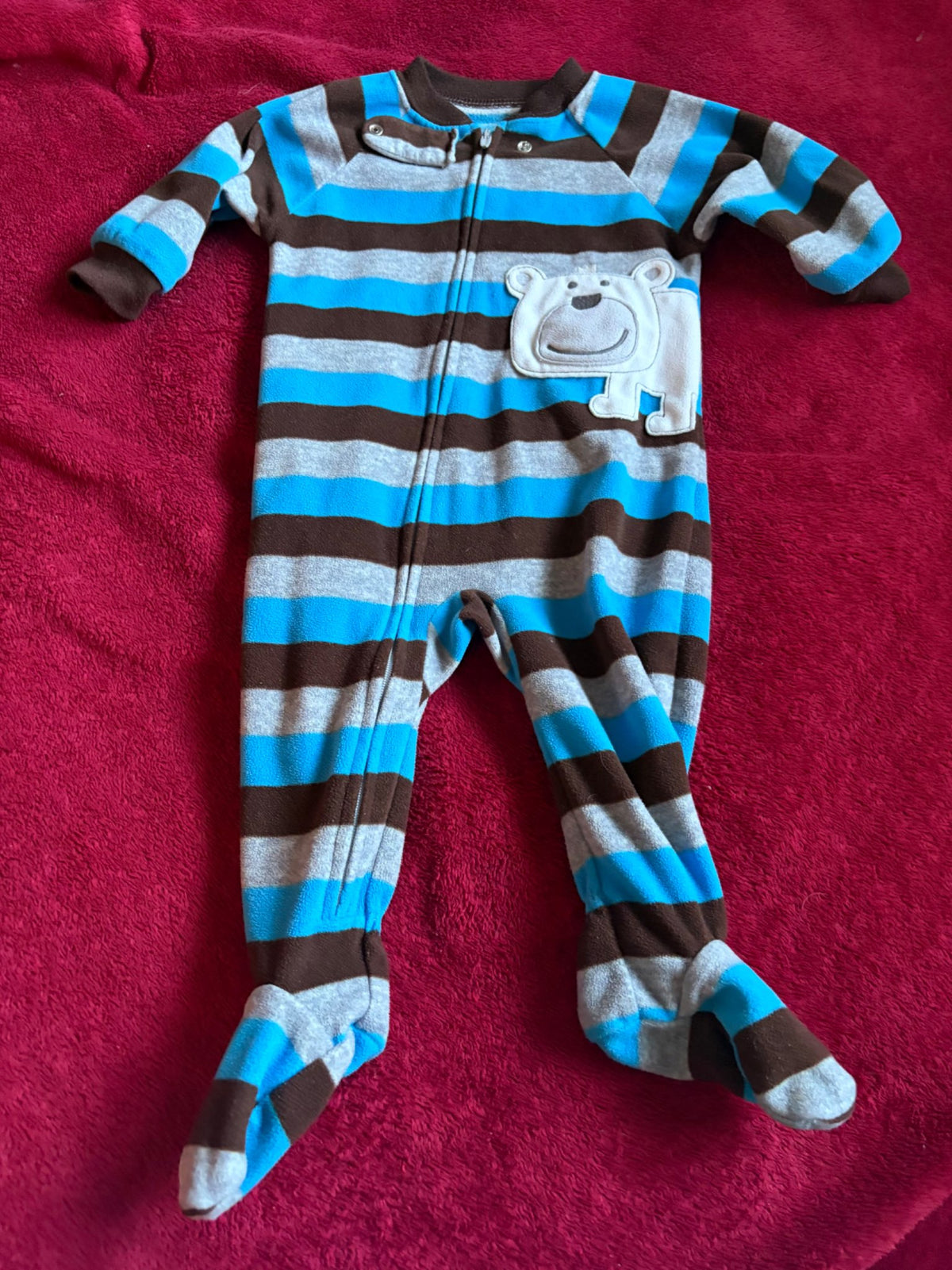 3pc 6m Fleece Sleeper Bundle , Kids 6 Month (3-6M)