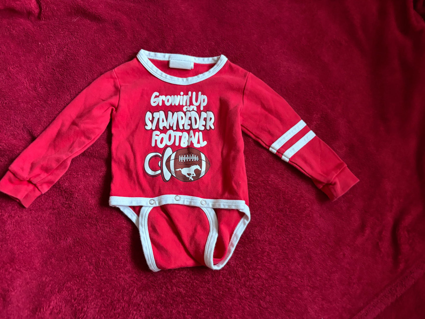 Stampeders Long Sleeve Onesie 6m, Kids 6 Month (3-6M)