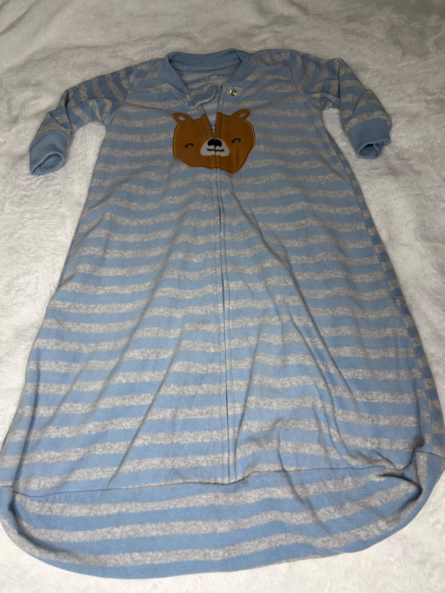 Carters Bear Fleece Sleep Sack 6m, 0-6 Months (Small)
