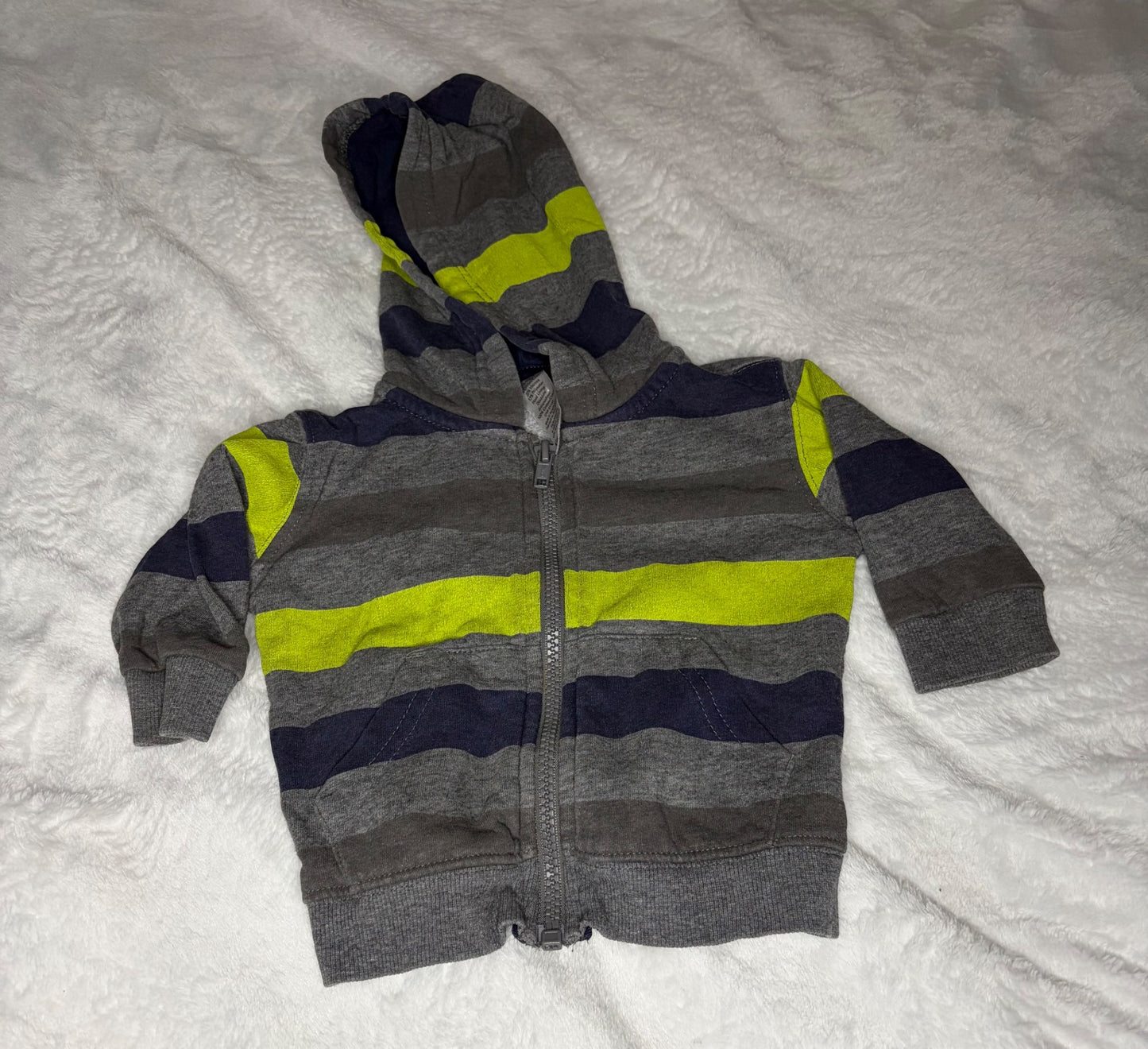 3pc 6m Zippered Hoodie Bundle , Kids 6 Month (3-6M)