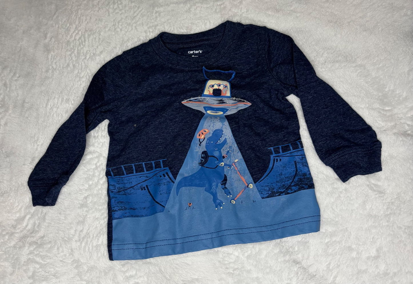 2pc Blue Dinosaur Shirt Bundle 9m , Kids 9 Month (6-9M)