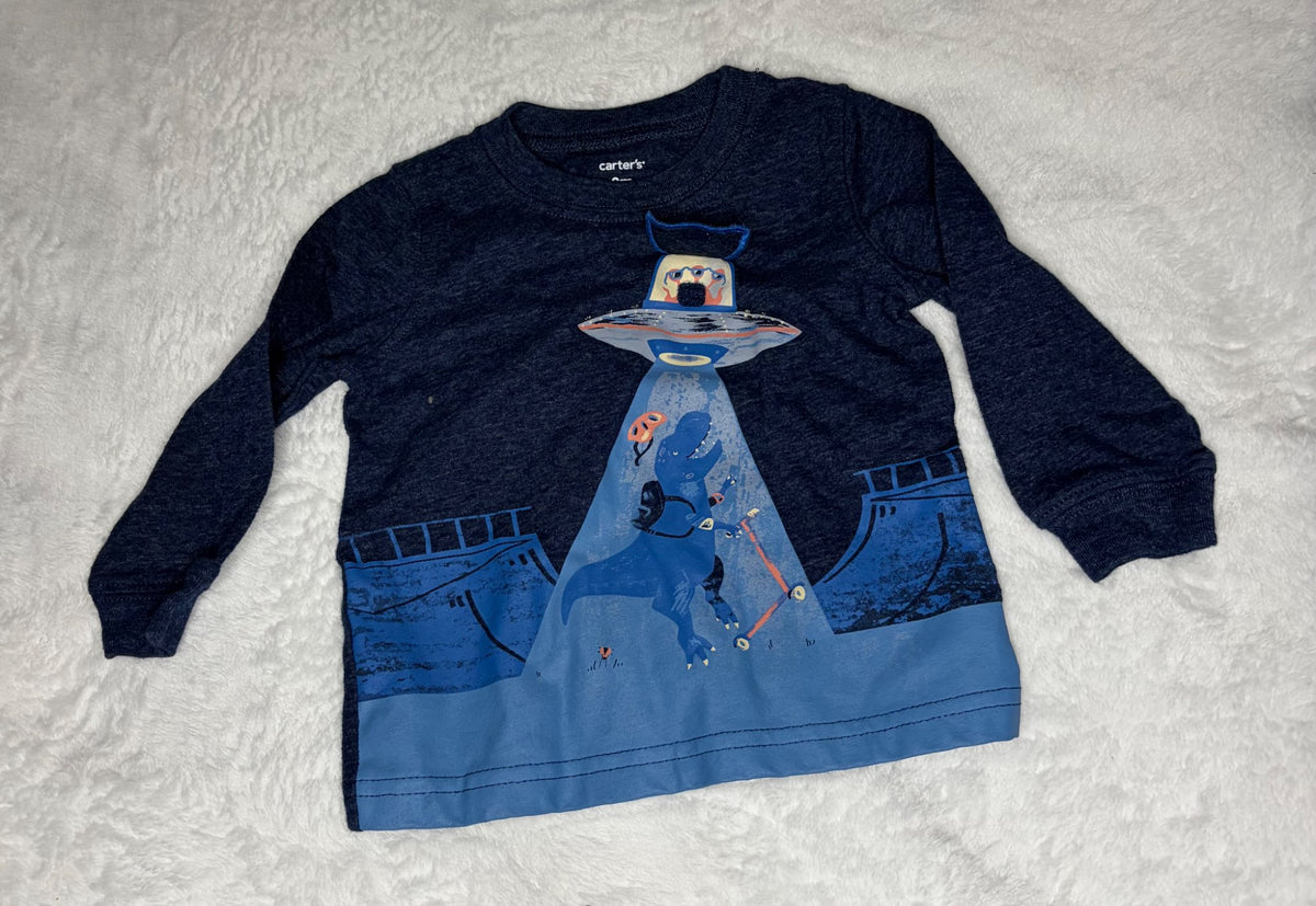 2pc Blue Dinosaur Shirt Bundle 9m , Kids 9 Month (6-9M)