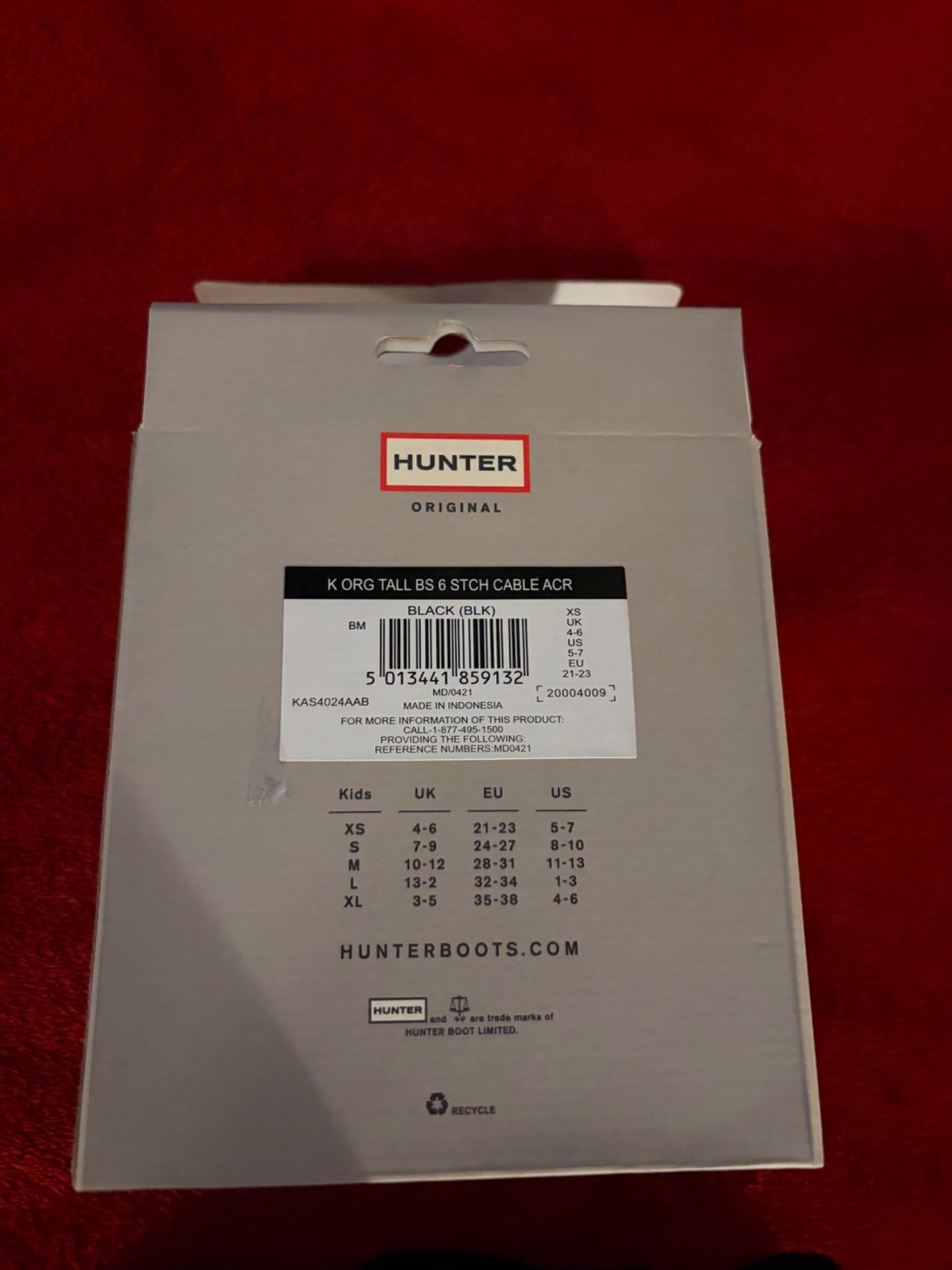 XS Size 5-7 - Hunter Kids Boot Socks , Shoes 5 (Walkers:12-24 mth)