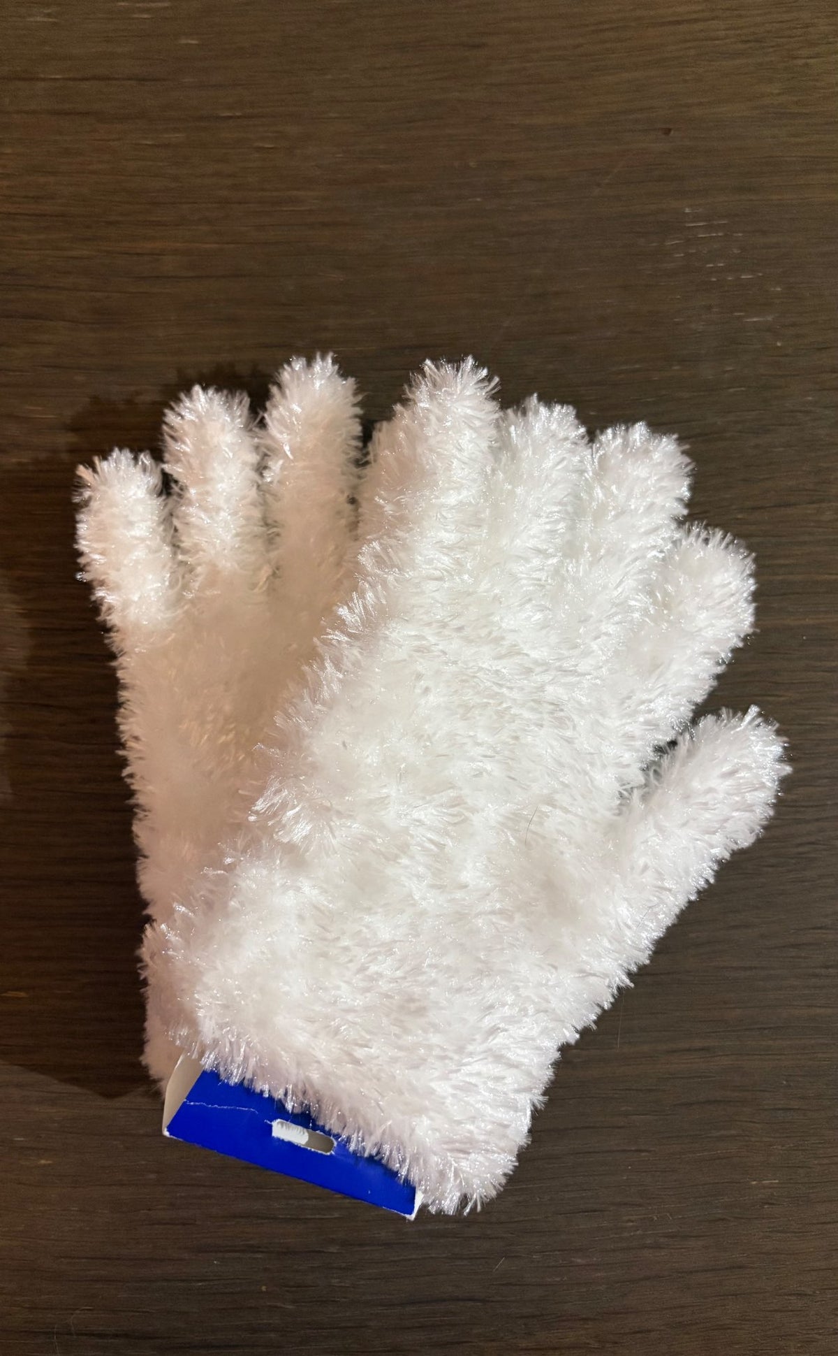 Stretchy, shiny, furry white gloves. BNWT. Retails at $14.99