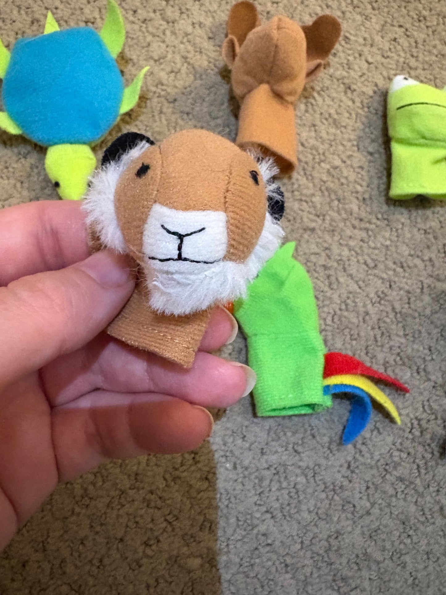Set of animal finger puppets