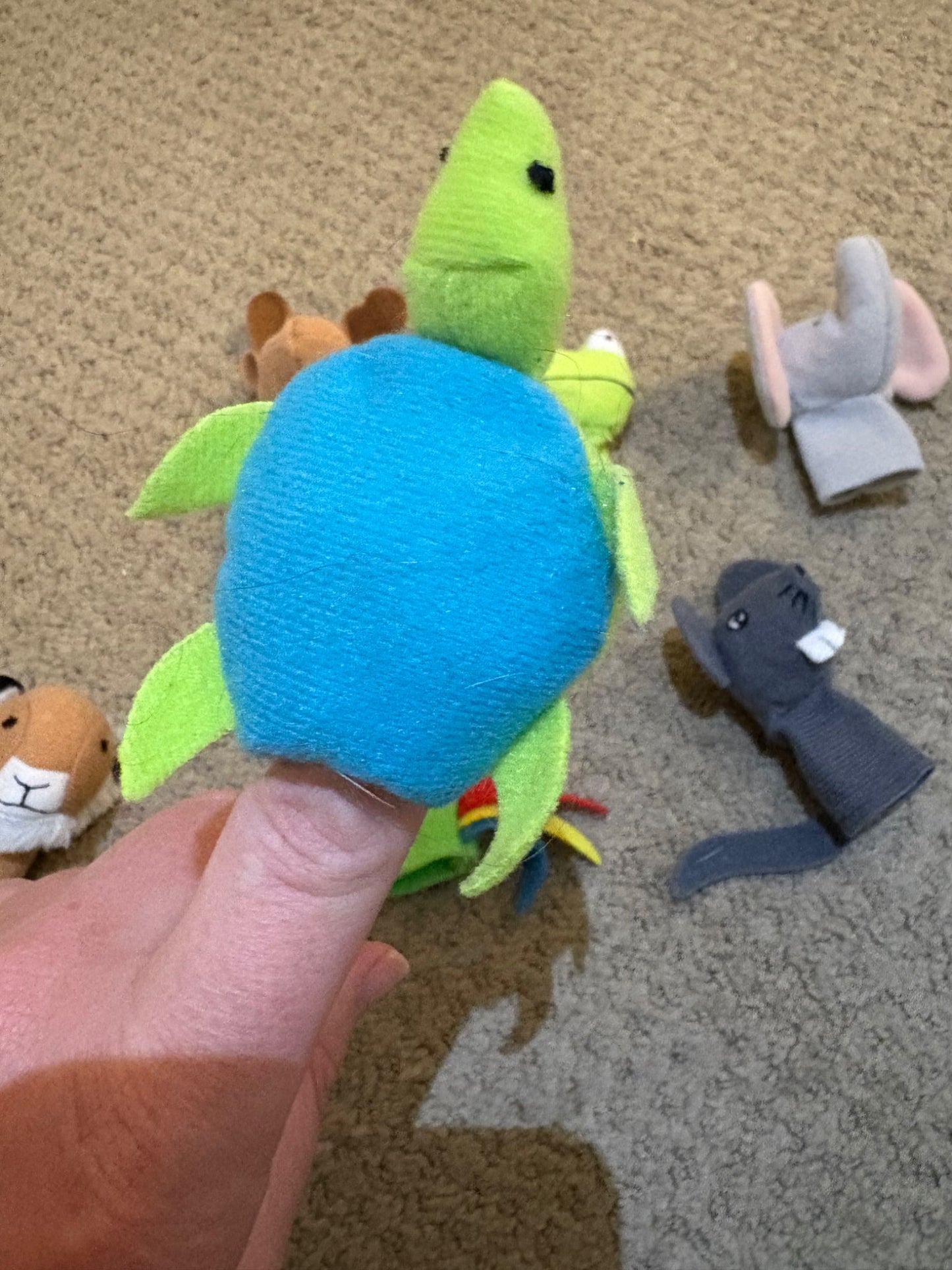 Set of animal finger puppets
