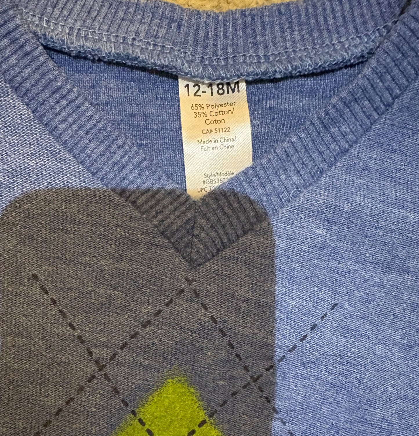 Button up shirt and sweater vest , Kids 18 Month (12-18M)