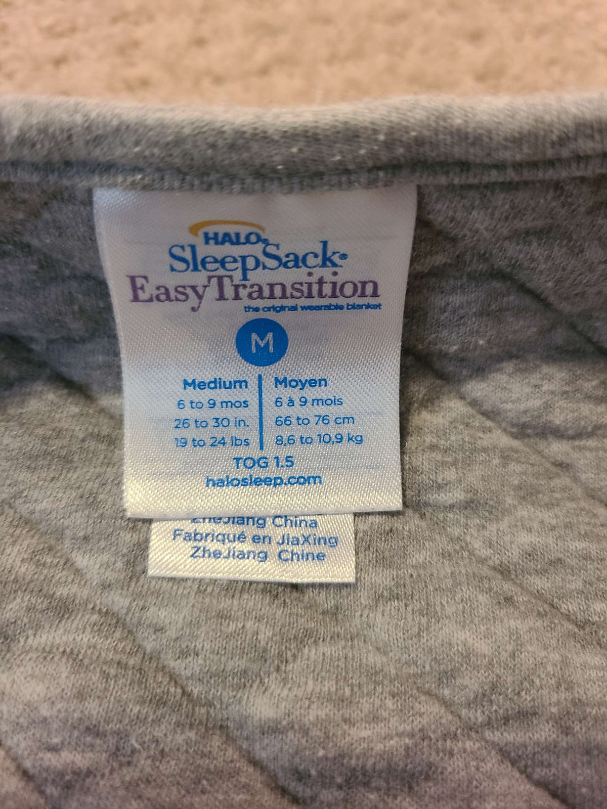 Halo Sleep sack easy transition 6 to 9mon, MSRP $49, 6-12 Months (Medium)