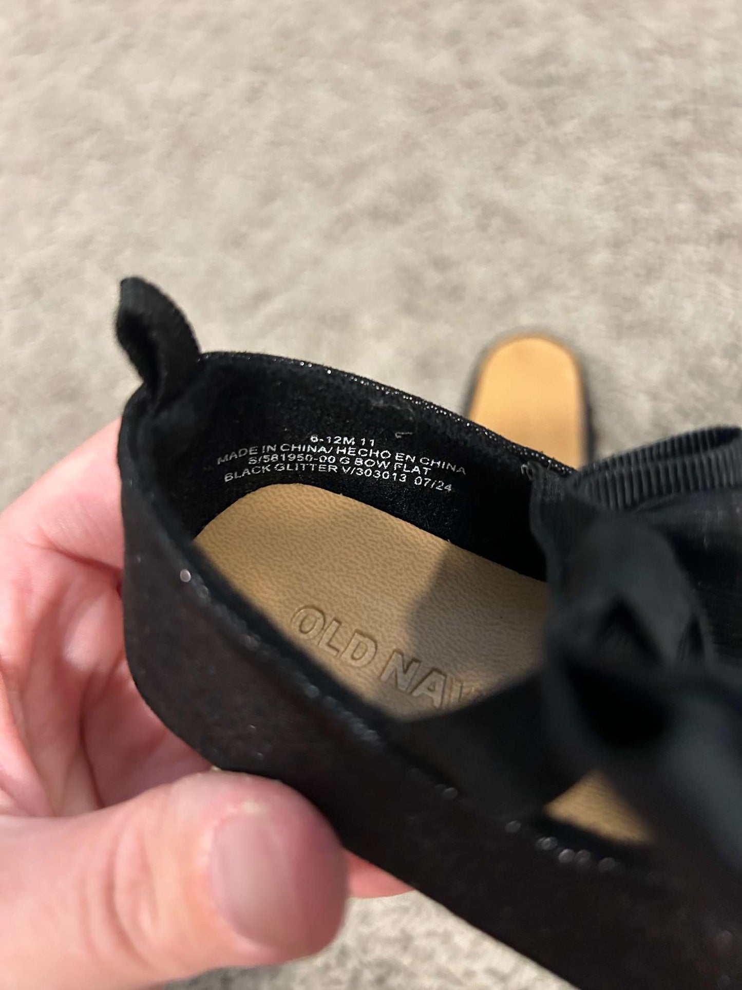Old Navy Ballet Slippers - BLACK BOW (6-12M), Shoes 2 (Baby: 0-12 mth)