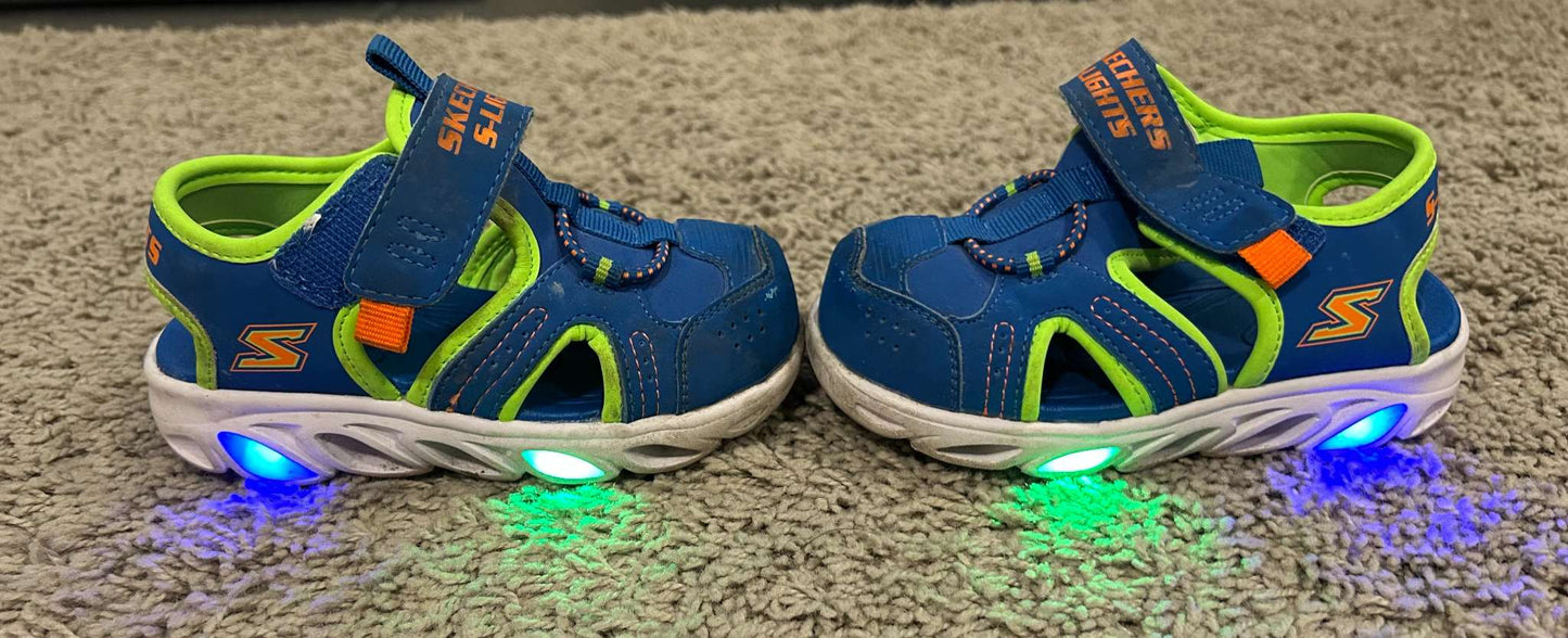 Sketchers S-Lights Sneaker-Sandals - BLUE (size 7), Shoes 7 (Walkers:12-24 mth)
